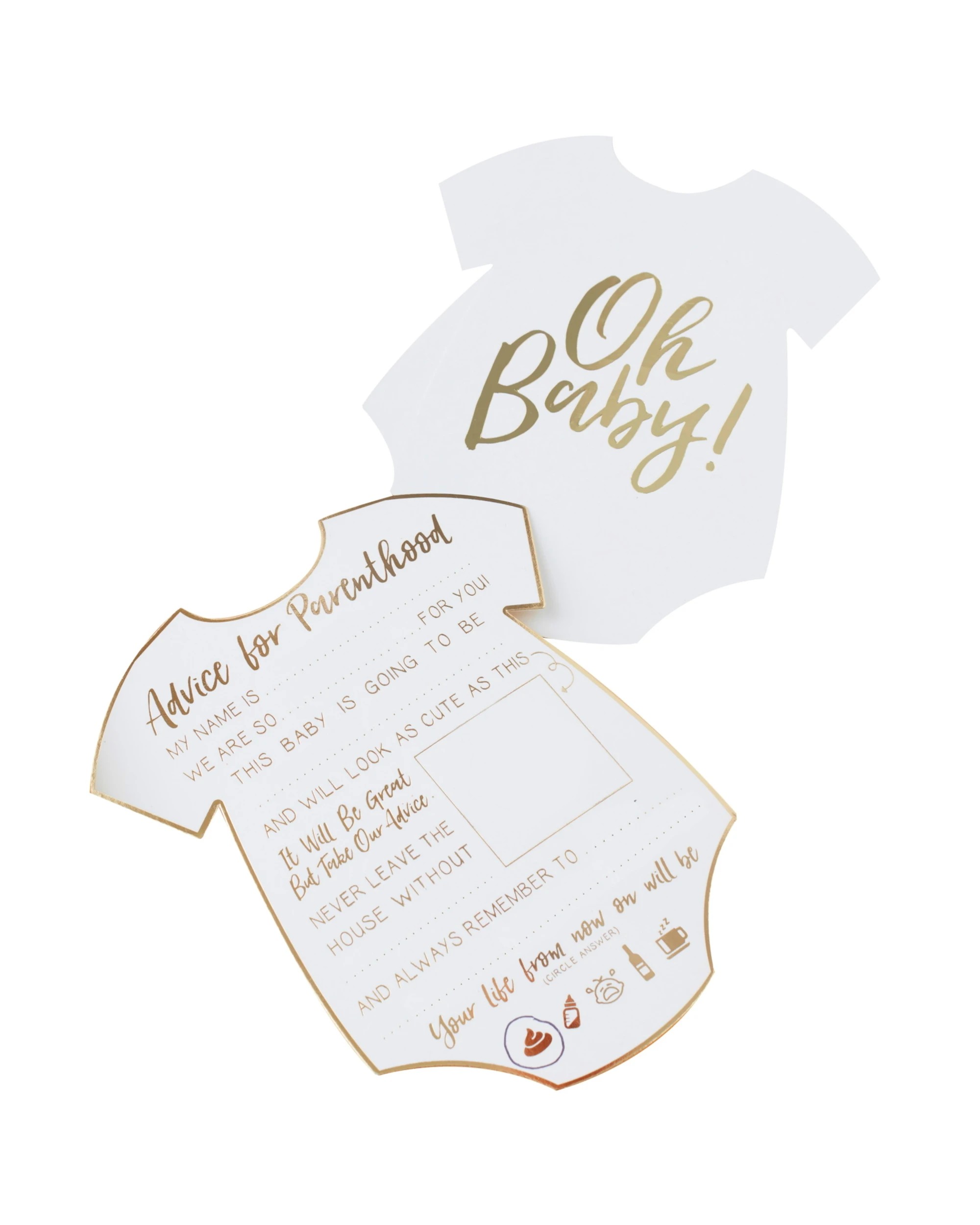 1 Ginger Ray Ginger Ray Gold Oh Baby! Advice for Parenthood Cards Pack of 10, 1 of 2