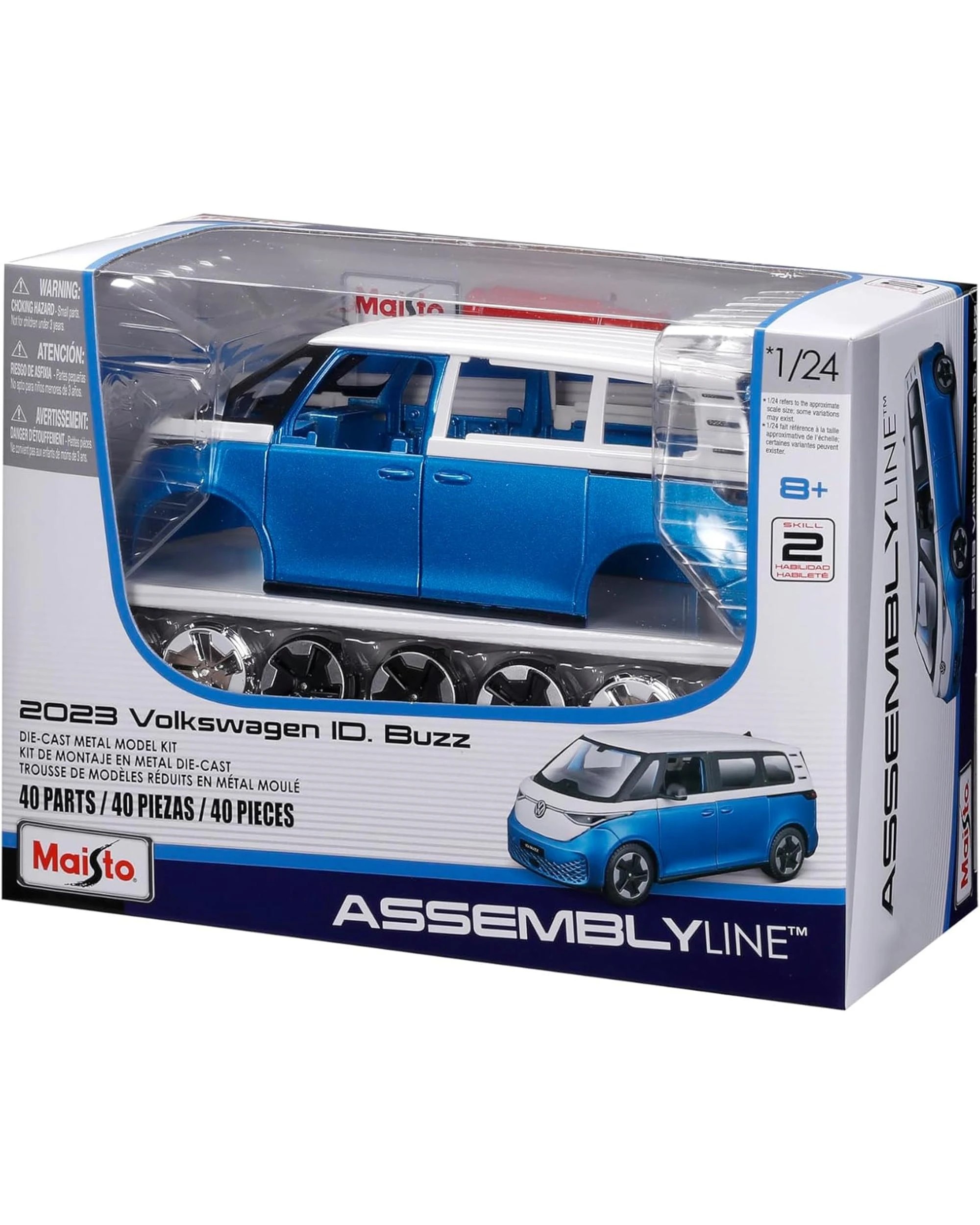 2 Maisto Assembly Line 2023 Volkwagen ID Buzz 1:24 Scale Vehicle - Blue, 2 of 4