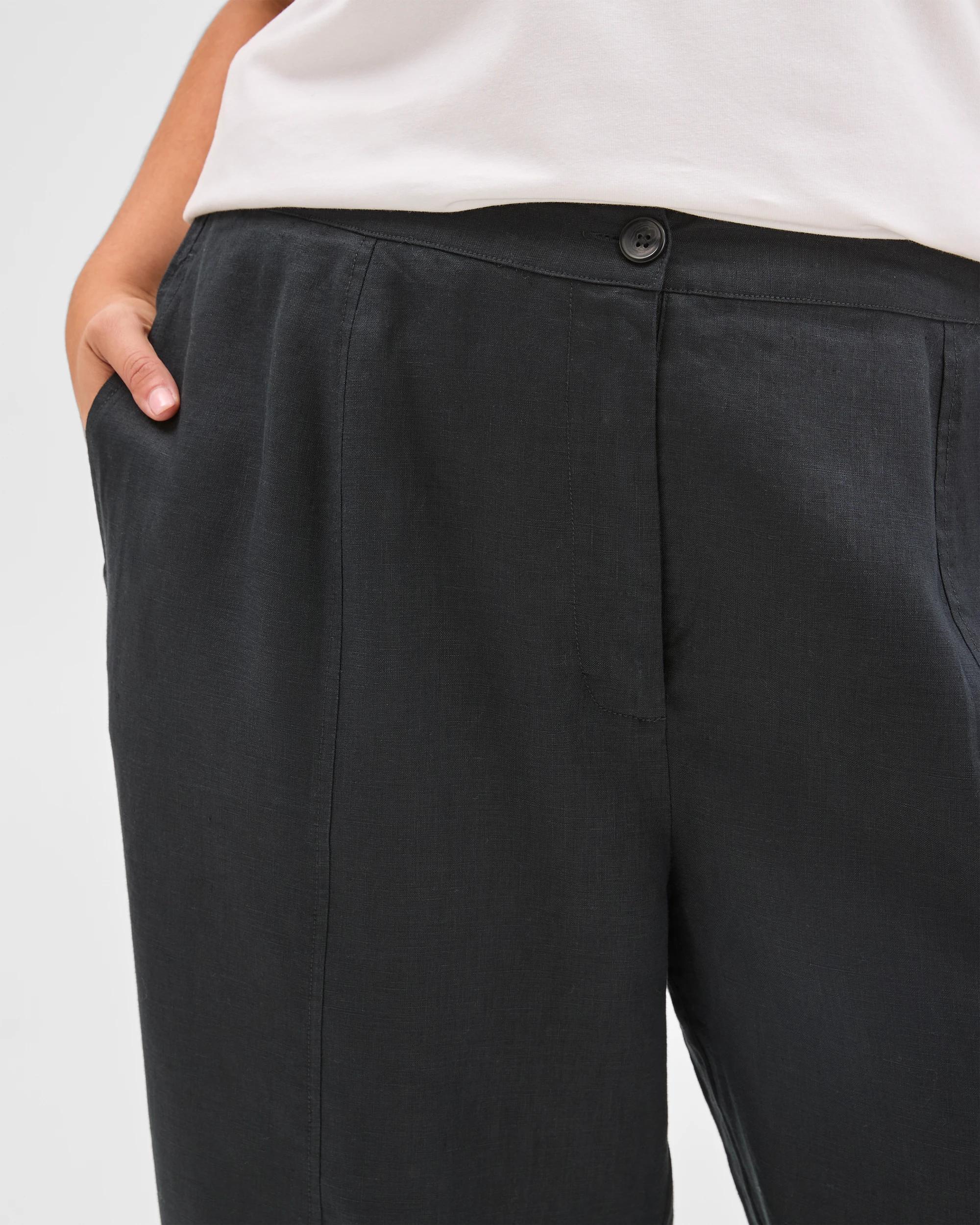 5 Target Curve Plus Size European Linen Barrel Leg Pants FNA BLACK, 5 of 6