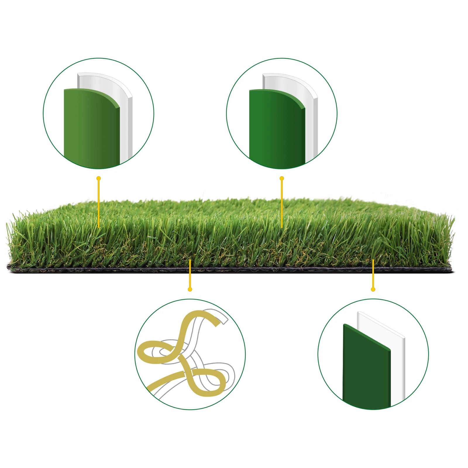 7 Artificial Grass 40mm 2x10m Synthetic Turf 10SQM Roll Fake Yarn Lawn - Green, 7 of 7