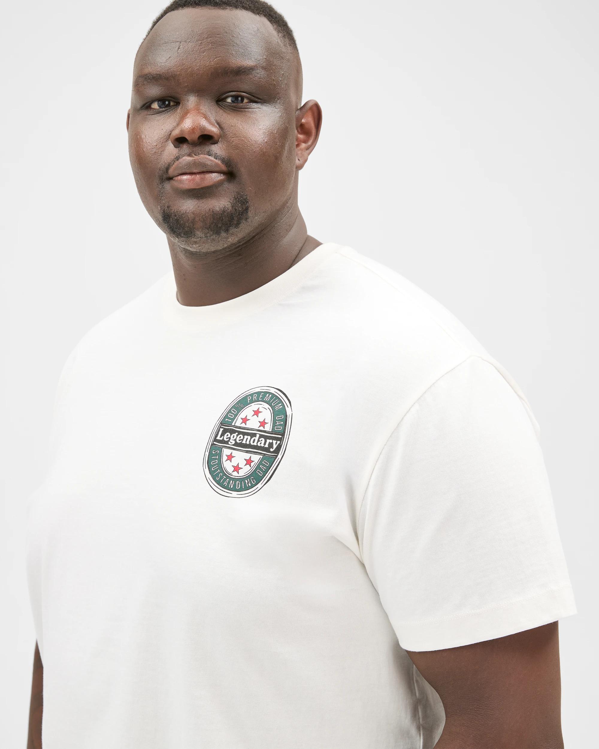 3 Target Man Plus Size Australian Cotton T-Shirt WHITE LAGER THAN LIFE, 3 of 6