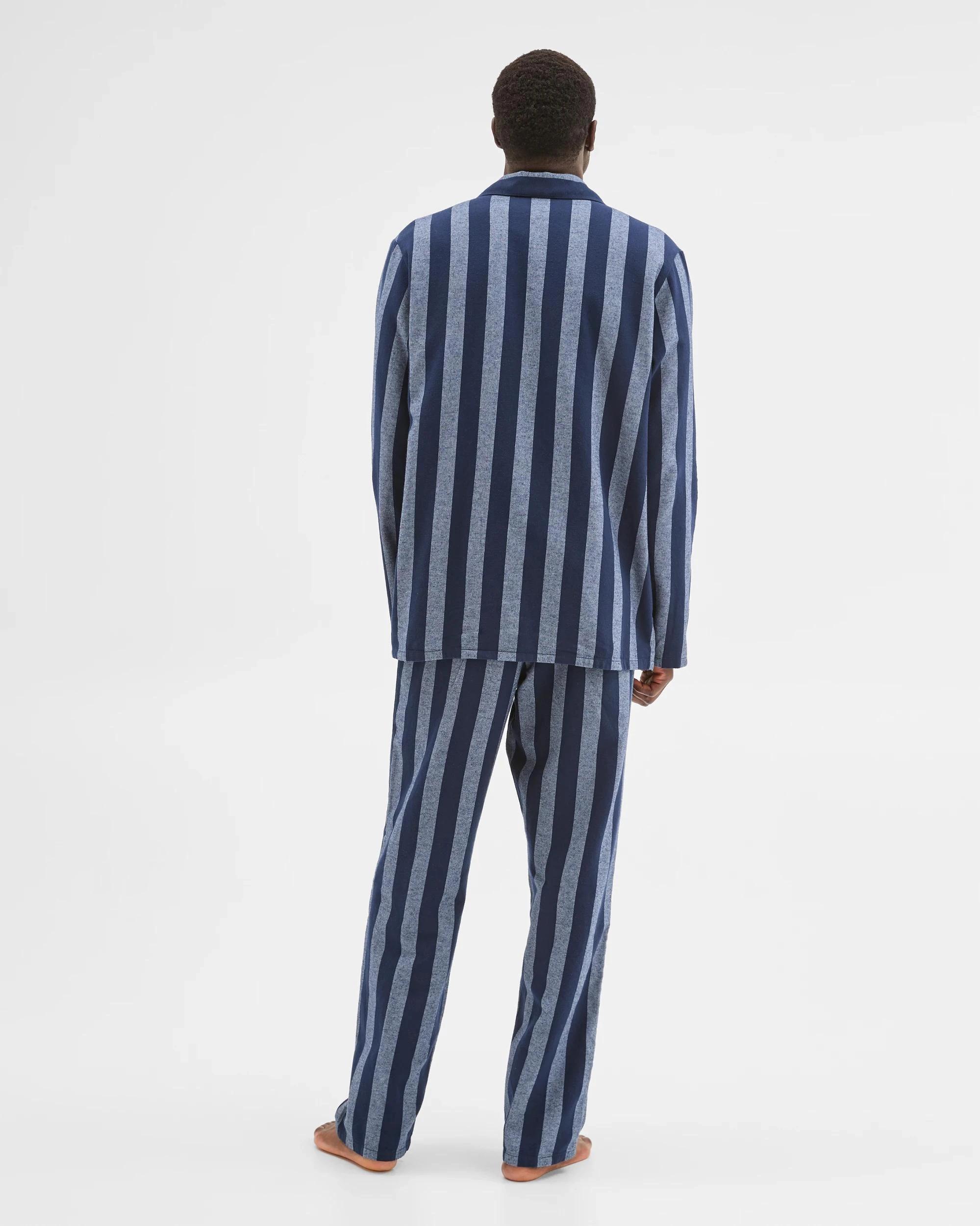7 Maxx Flannelette Pyjama Set NAVY STRIPE, 7 of 7