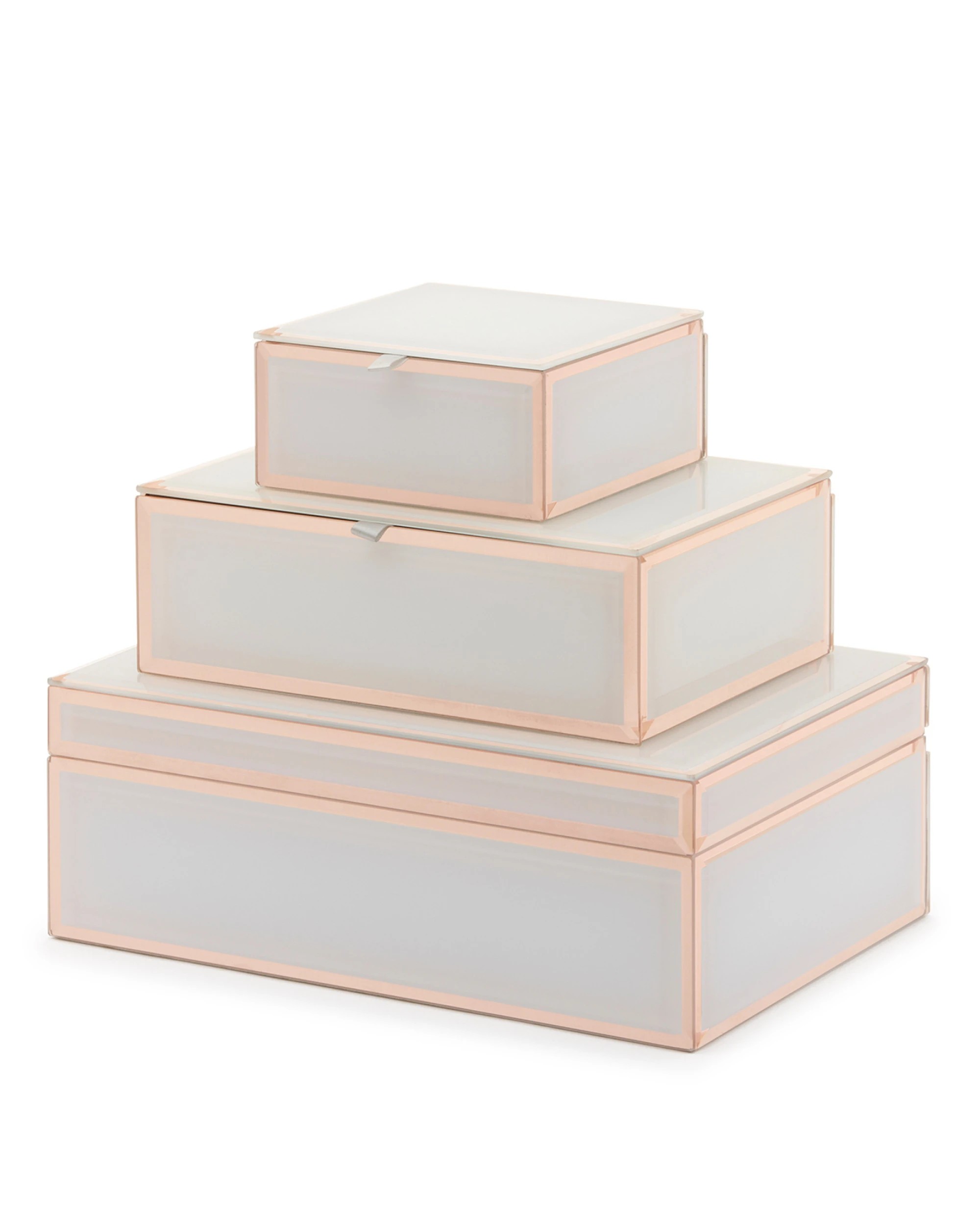 4 One Six Eight London Sara Jewellery Box - White / Rose Gold - L - White, 4 of 5