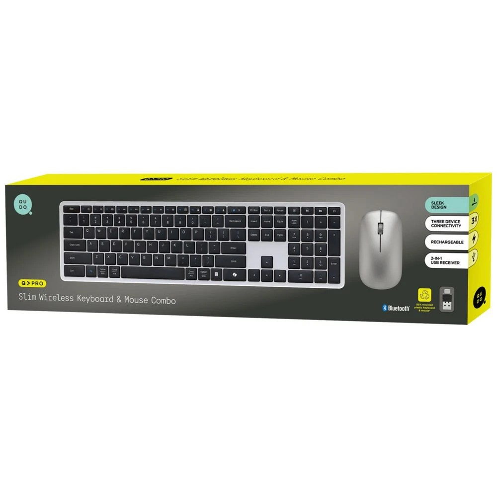 4 Qudo Multi Device Slim Wireless Keyboard and Mouse Combo, 4 of 5