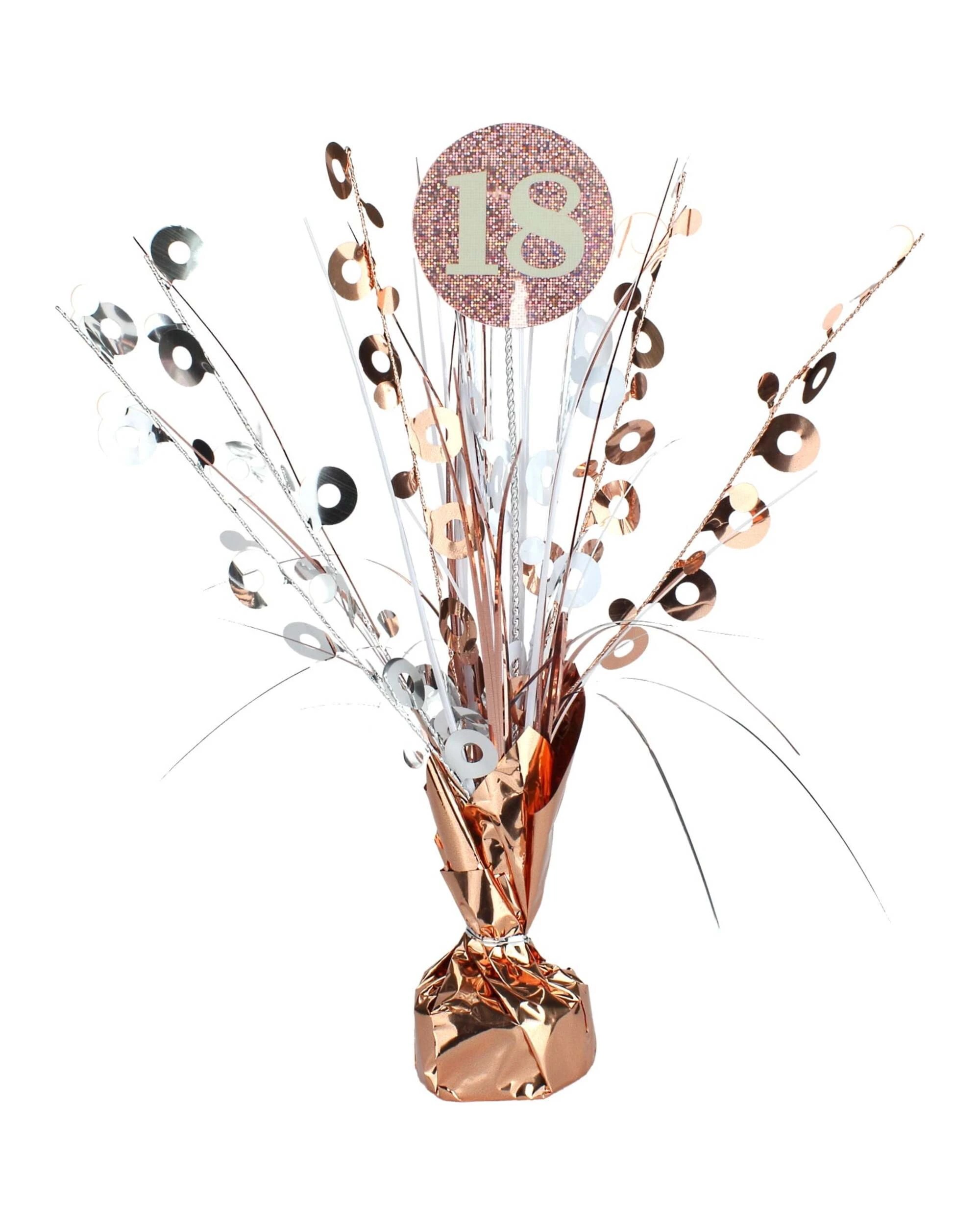 1 Alpen Prismatic 18th Birthday Spray Centrepiece - Rose Gold and White - Rose Gold, 1 of 1
