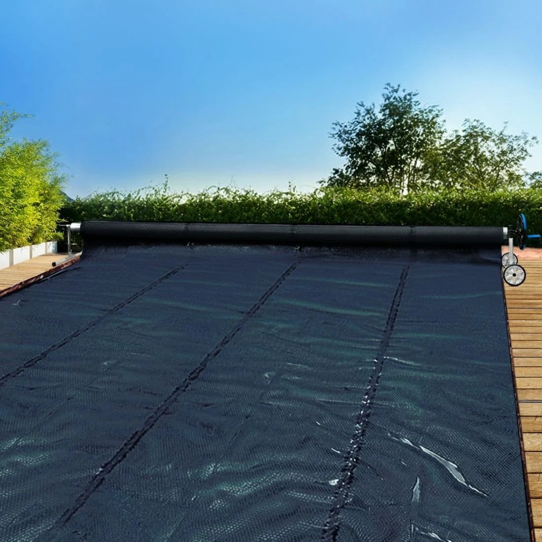 4 Aquabuddy Pool Cover 600 Micron 8.5x4.2m w/ Roller 5.55m Solar Blanket - Multi, 4 of 6