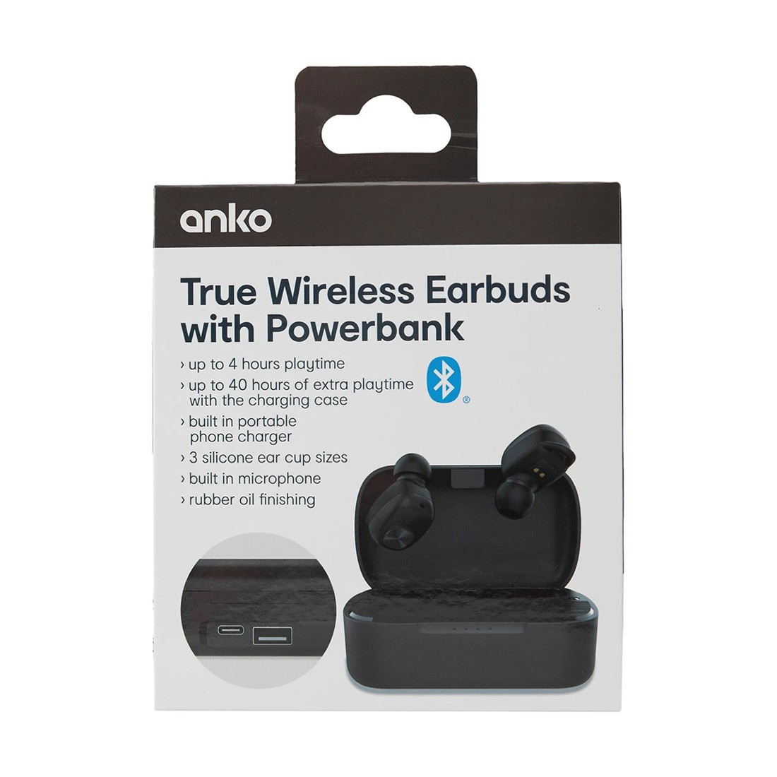 7 True Wireless Earbuds with Powerbank - Black, 7 of 8