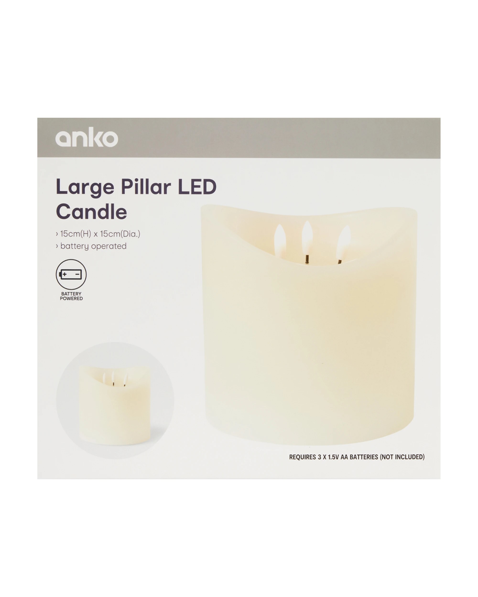 6 Large Pillar LED Candle, 6 of 7