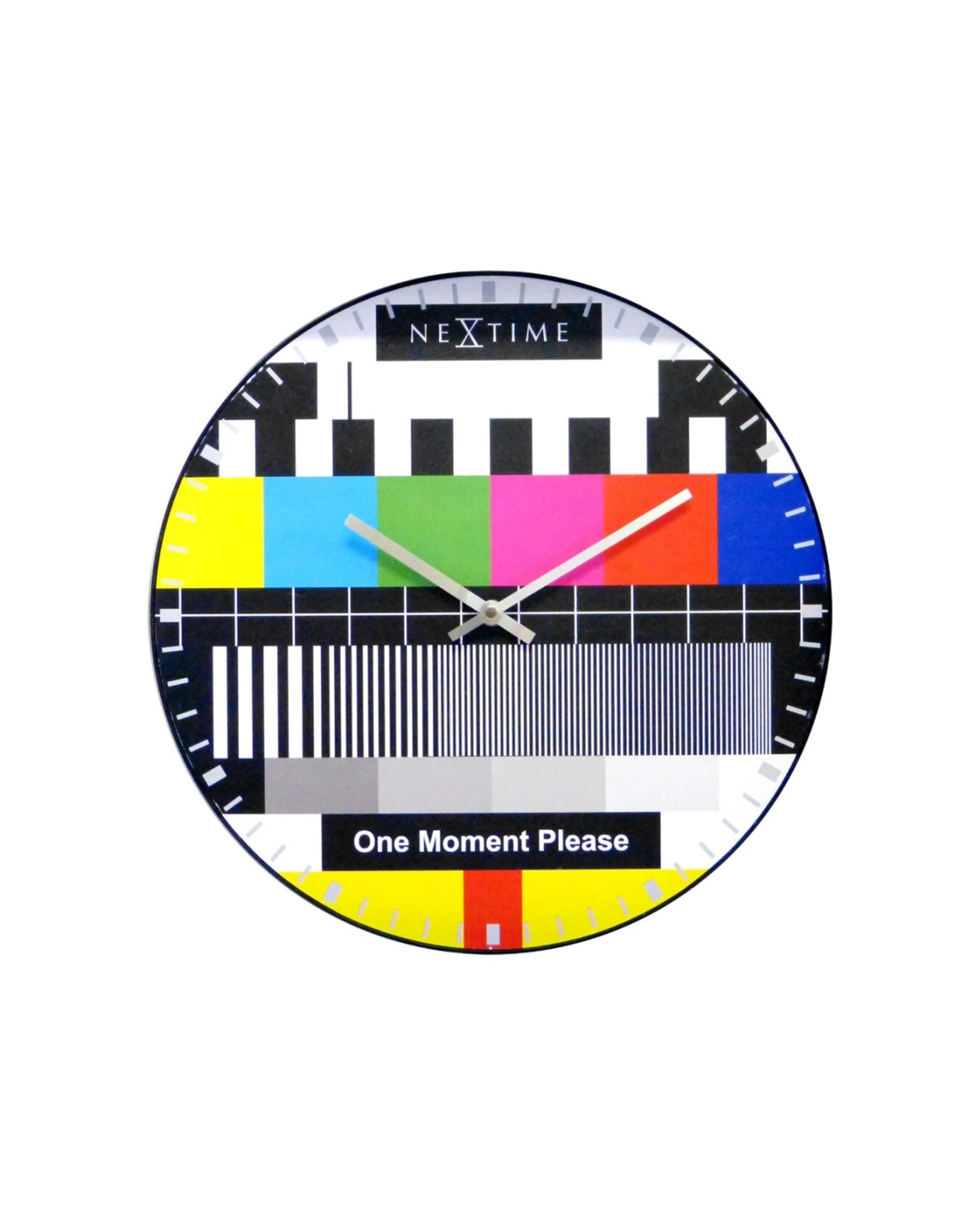 1 NeXtime Dome Testpage Wall Clock Silent Sweep Dome Glass 35cm - Multi, 1 of 5