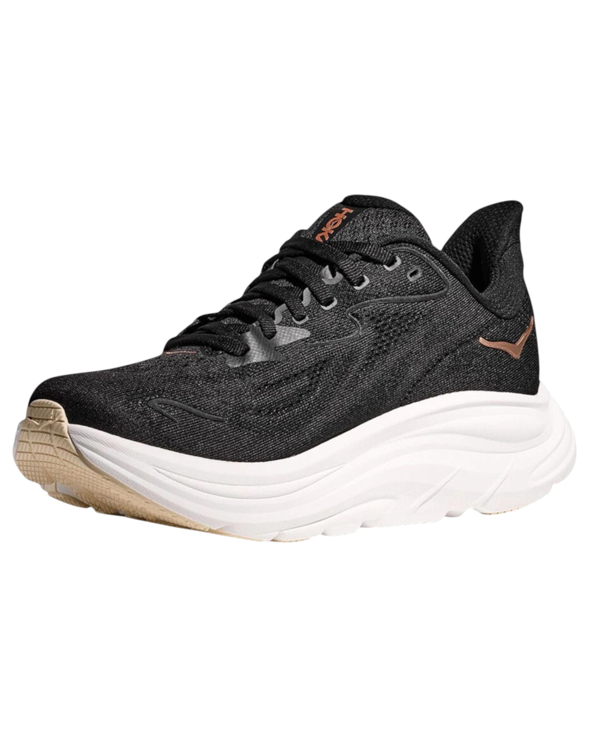 8 Hoka Womens Clifton 10 Athletic Running Shoes BLACK/ROSE GOLD, 8 of 8