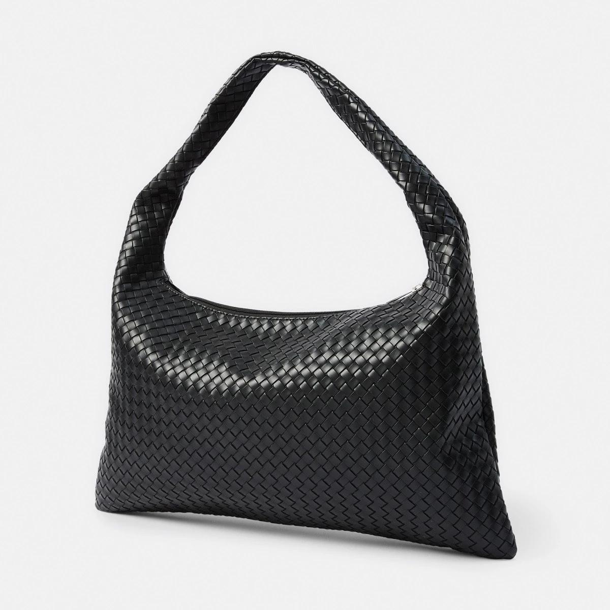 3 Weave Shoulder Bag BLACK, 3 of 11