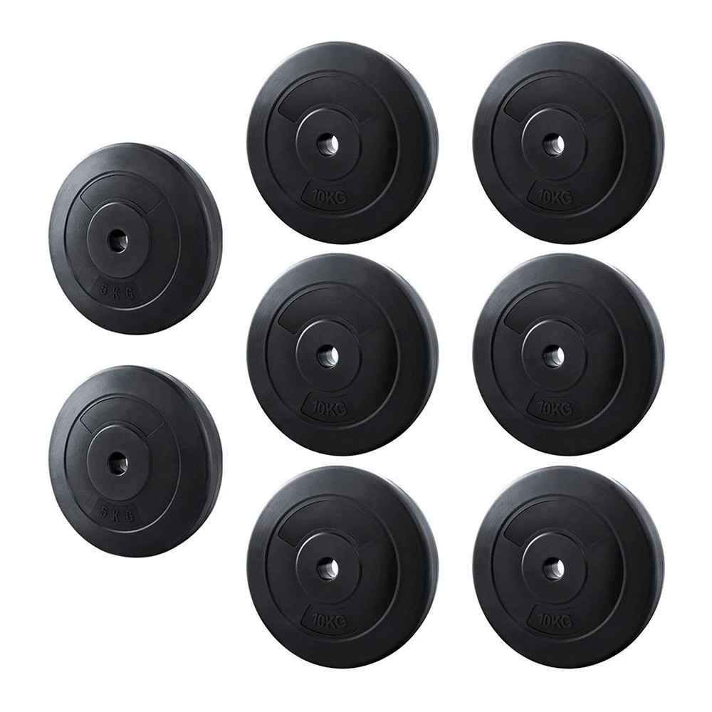 1 Everfit 70kg Barbell Weight Plates Standard Home Gym Press Fitness - Black, 1 of 6