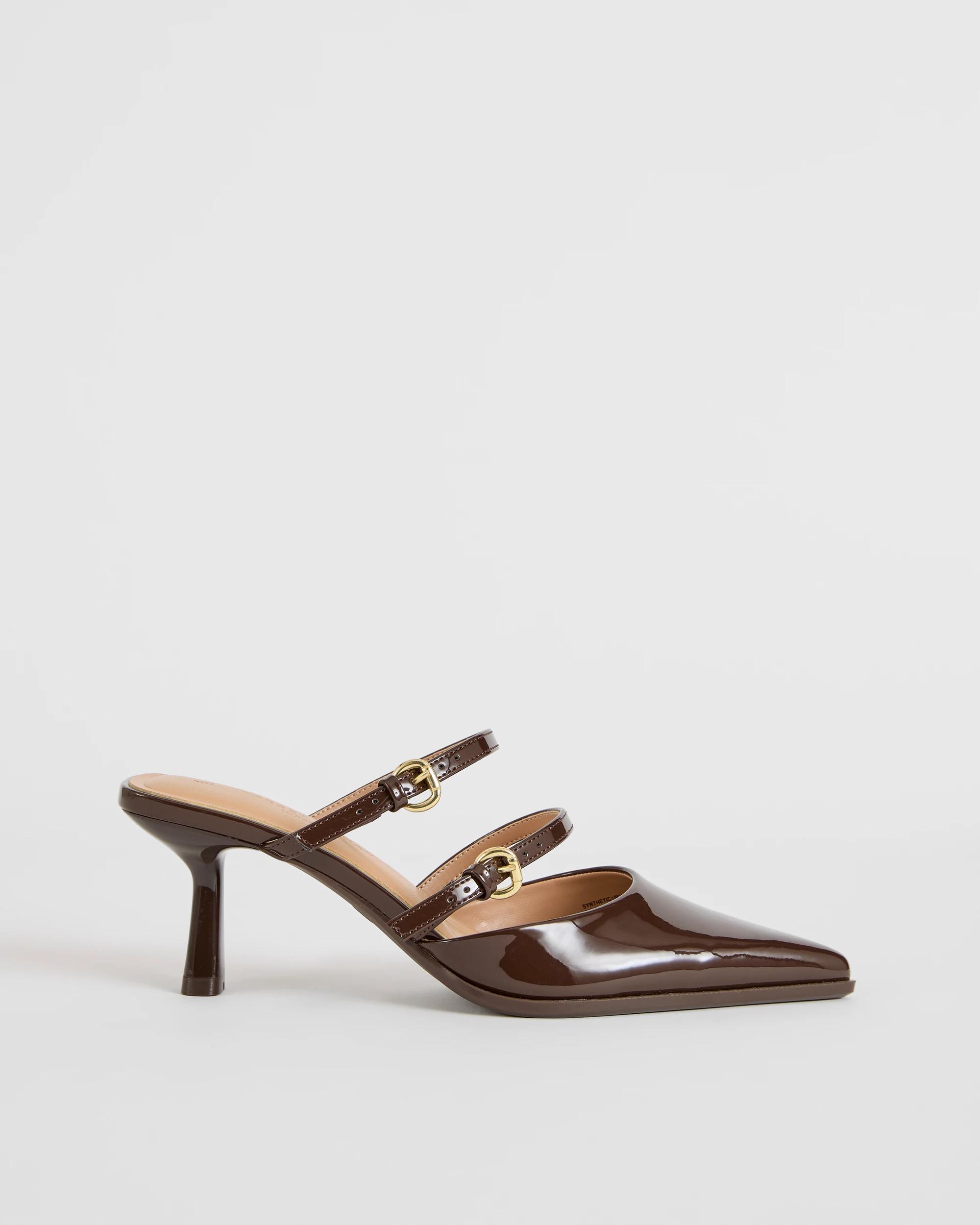 1 Target Woman Double Strap High Heel - Nora CHOCOLATE PATENT, 1 of 3