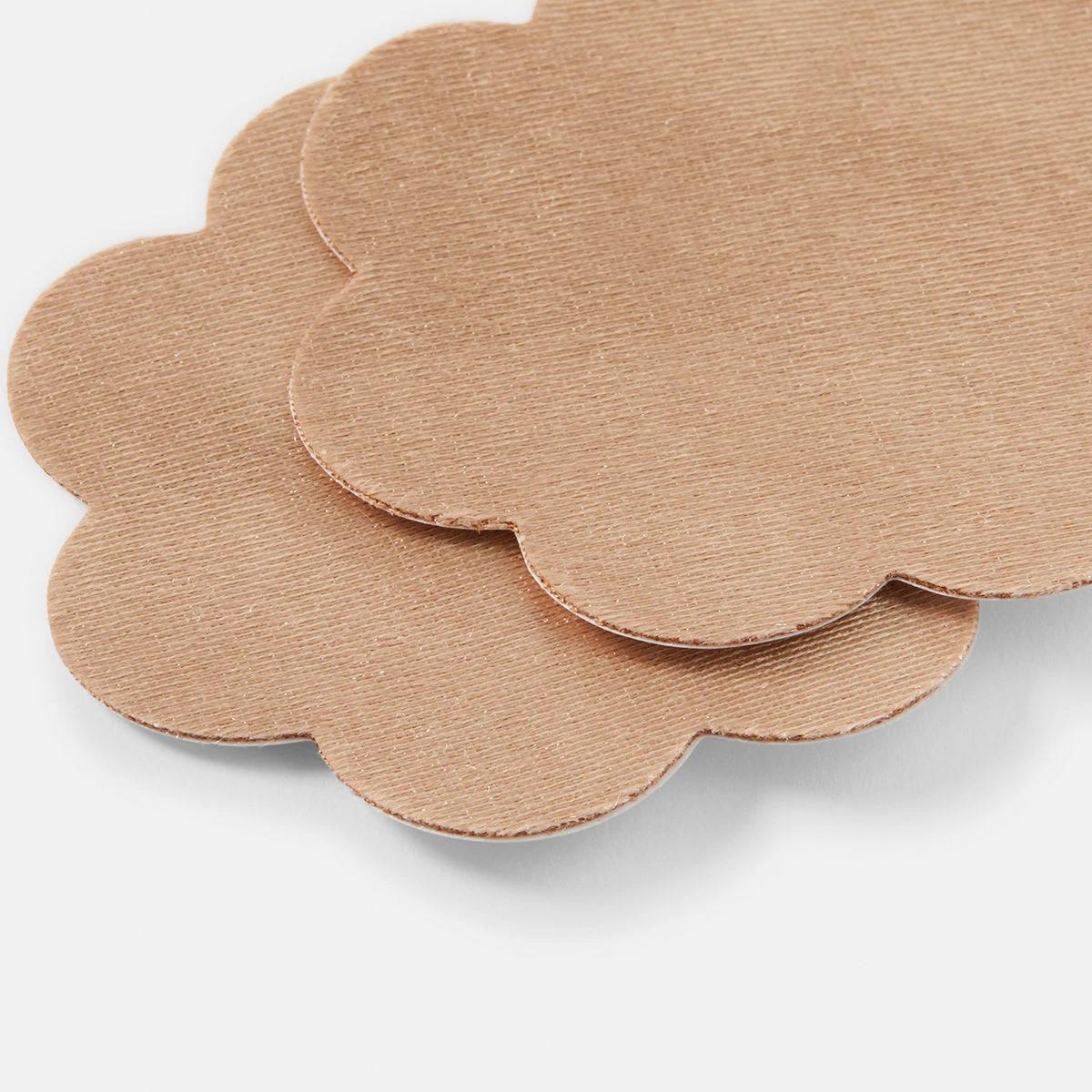 2 Fabric Nipple Covers LIGHT FAWN, 2 of 4
