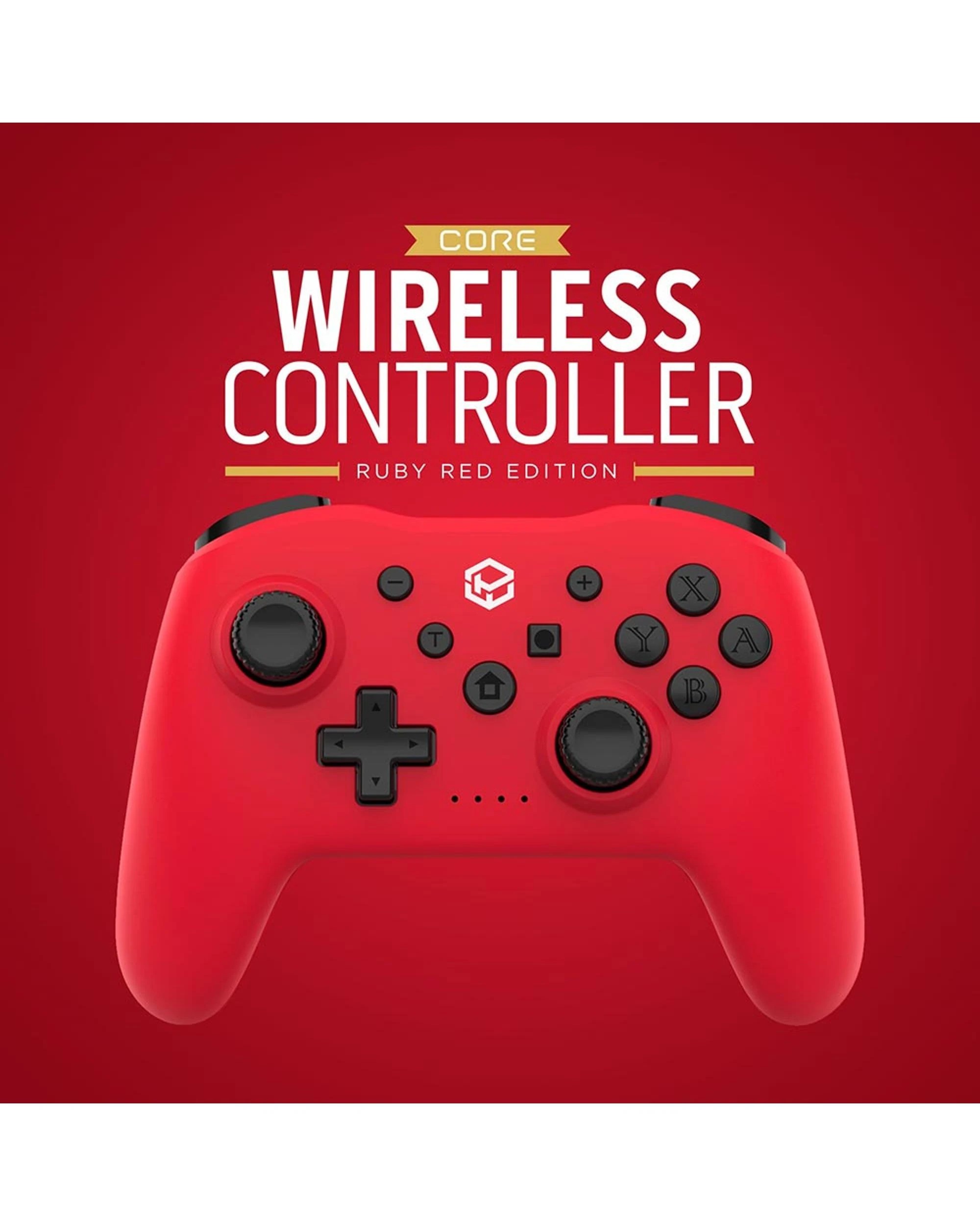 4 Powerwave Core Wireless Controller for Nintendo Switch - Ruby Red - Red, 4 of 4