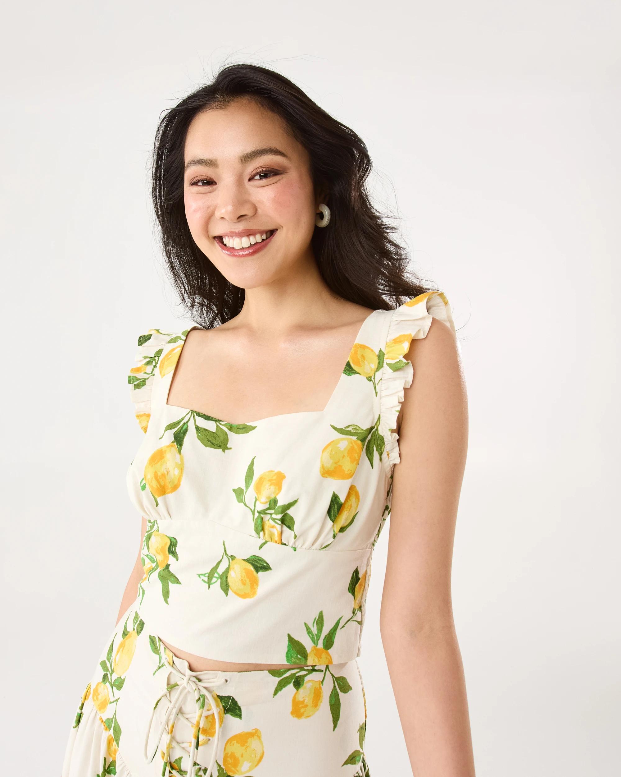 5 Sleeveless Square Neck Frill Top Lemons, 5 of 7