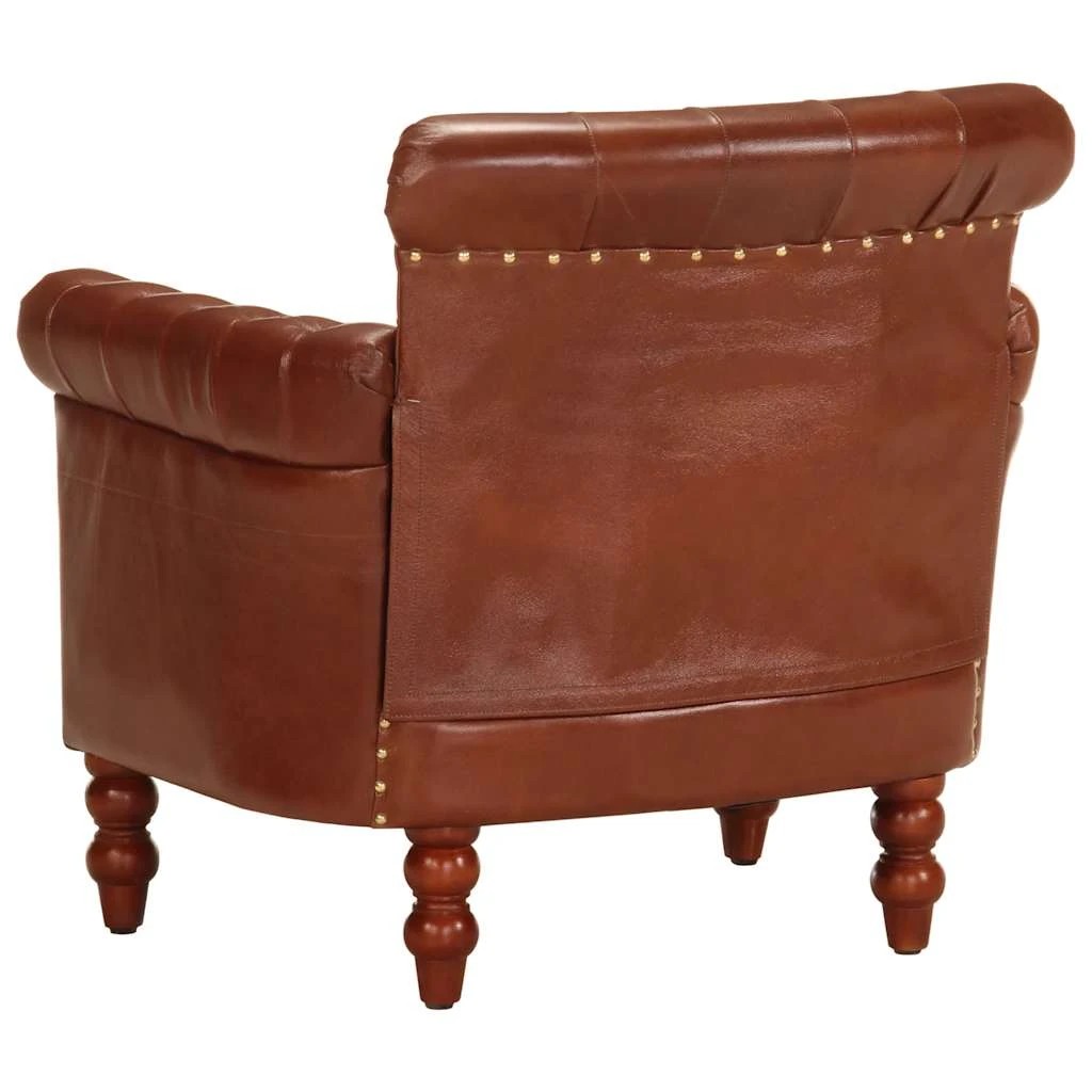 3 vidaXL Chair Leather - Brown, 3 of 8