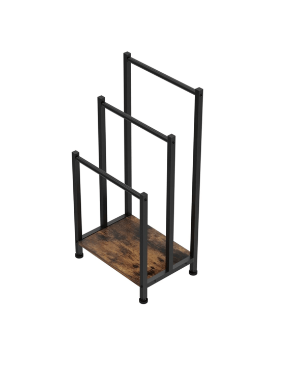 Cefito 3 Tier Towel Rack Rail Freestanding Holder Bathroom Organizer Laundry Drying - Black