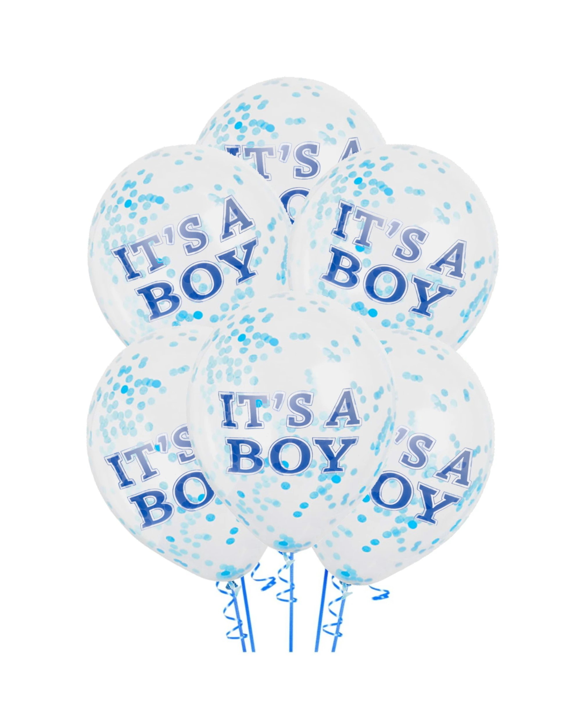 1 Unique It's A Boy Baby Shower Confetti Balloons Pack of 6, 1 of 1