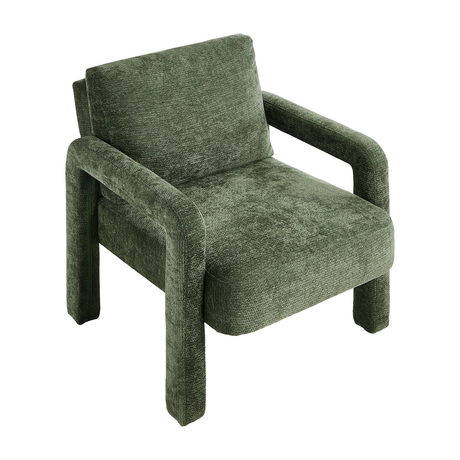 10 Oikiture Armchair Velvet Accent Chairs 1 Seater Lounge Sofa Chair - Green, 10 of 10