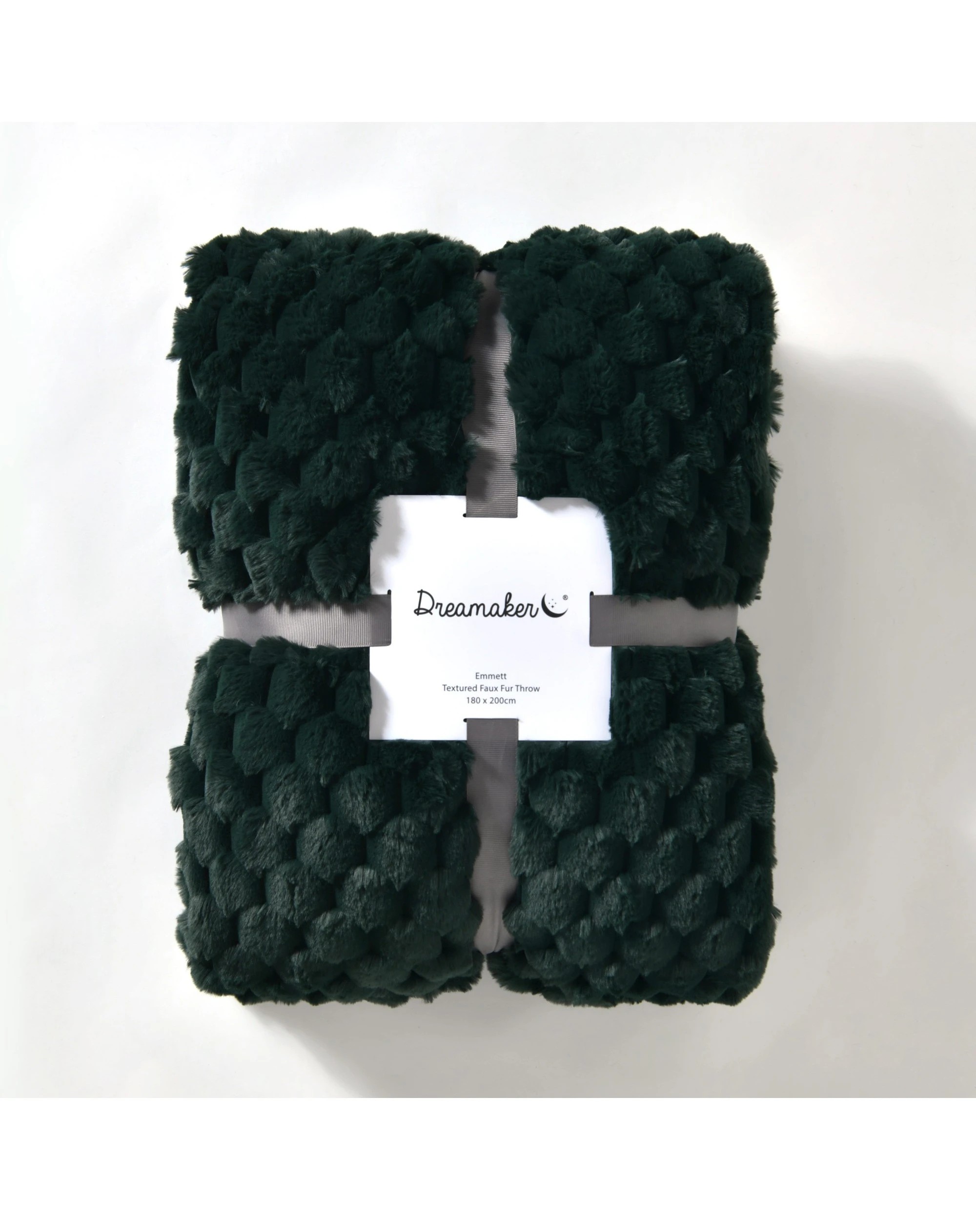 5 Dreamaker Emmett Textured Faux Fur Throw 180x200cm - Deep Teal, 5 of 6