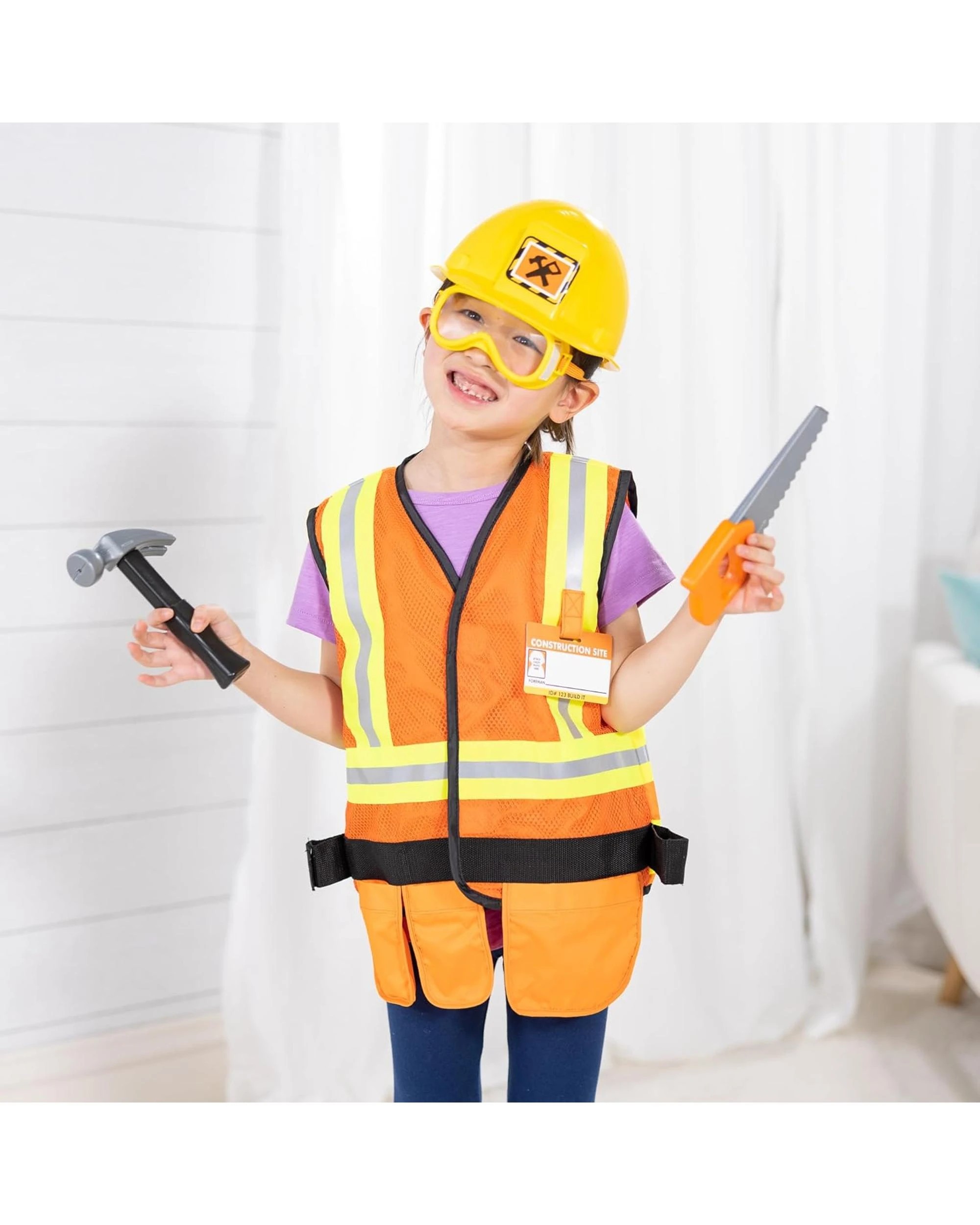 5 Melissa and Doug Construction Worker Costume Set 3 Pack, 5 of 6