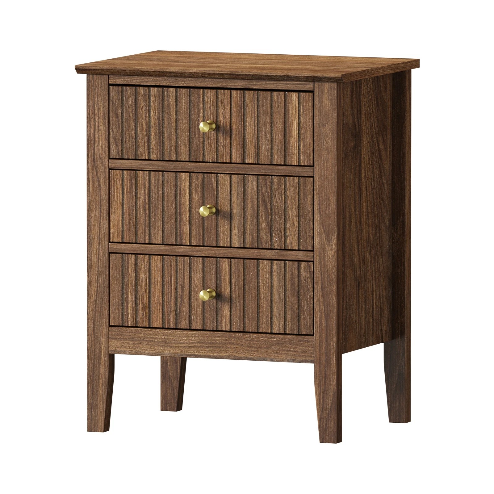 1 Oikiture Bedside Table 3 Drawers Side End Storage Furniture Nightstand
 - Charcoal, 1 of 10