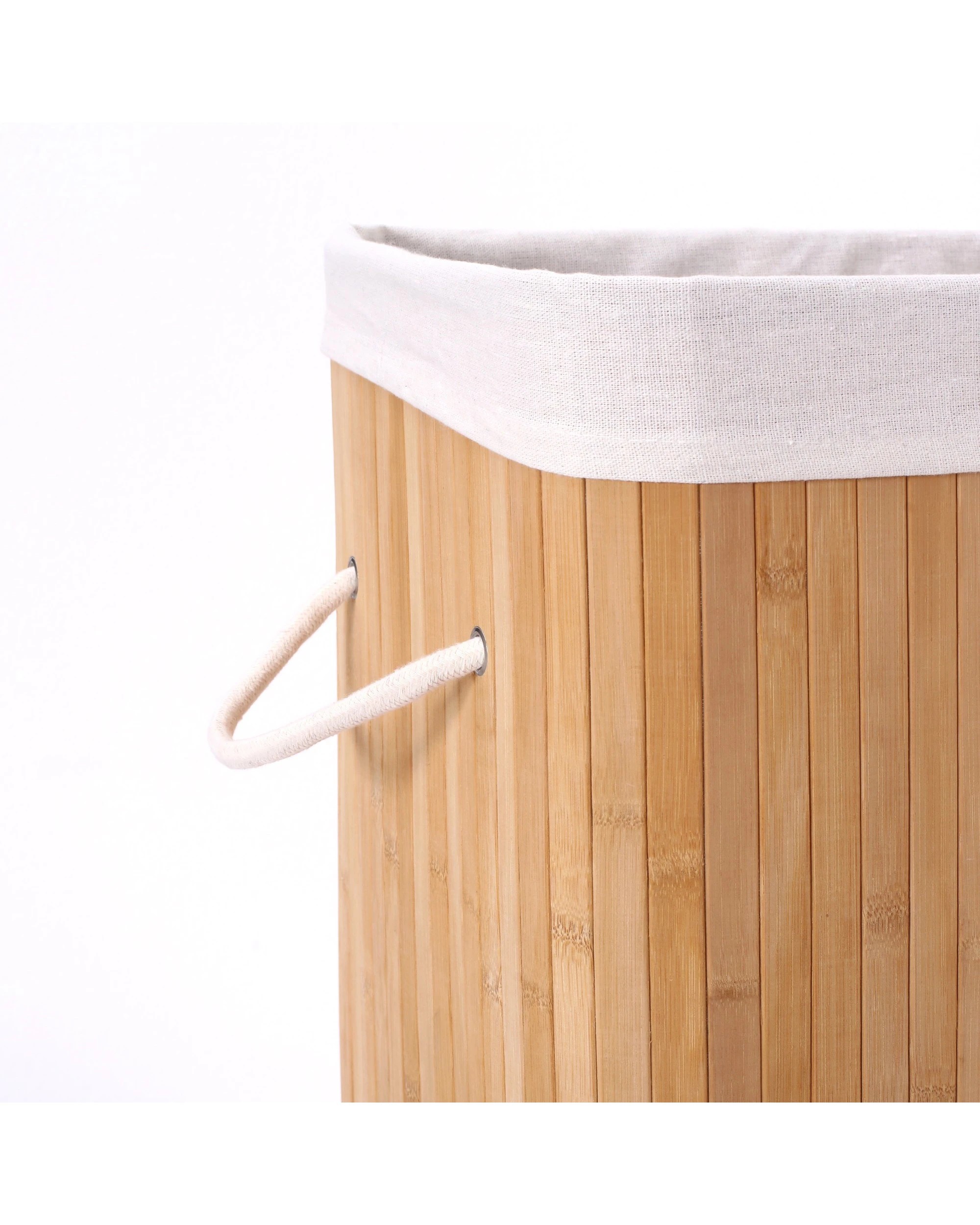 4 Sherwood Home Rectangular Collapsible Bamboo Laundry Hamper with Liner - Natural, 4 of 6