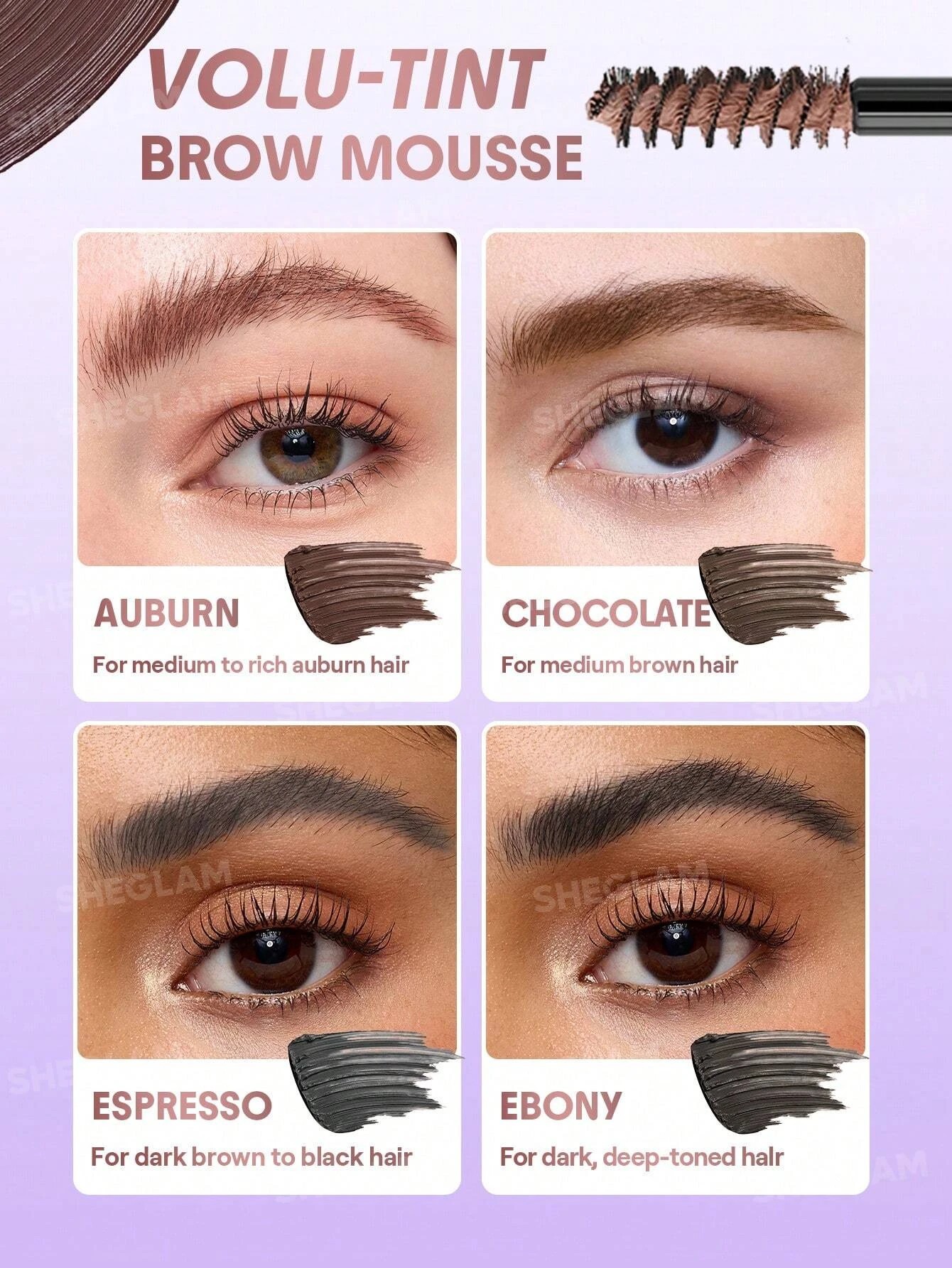 3 SHEGLAM Airy Tinted Volumizing Brow Mousse - Chocolate, 3 of 5