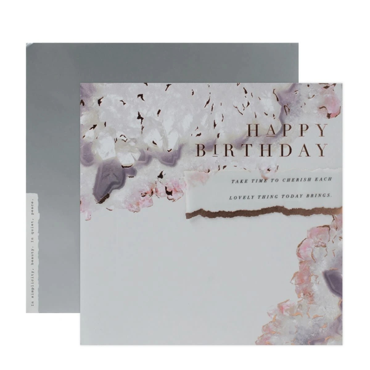 1 Hallmark Birthday Card - Elegant Agate Crystal, 1 of 3