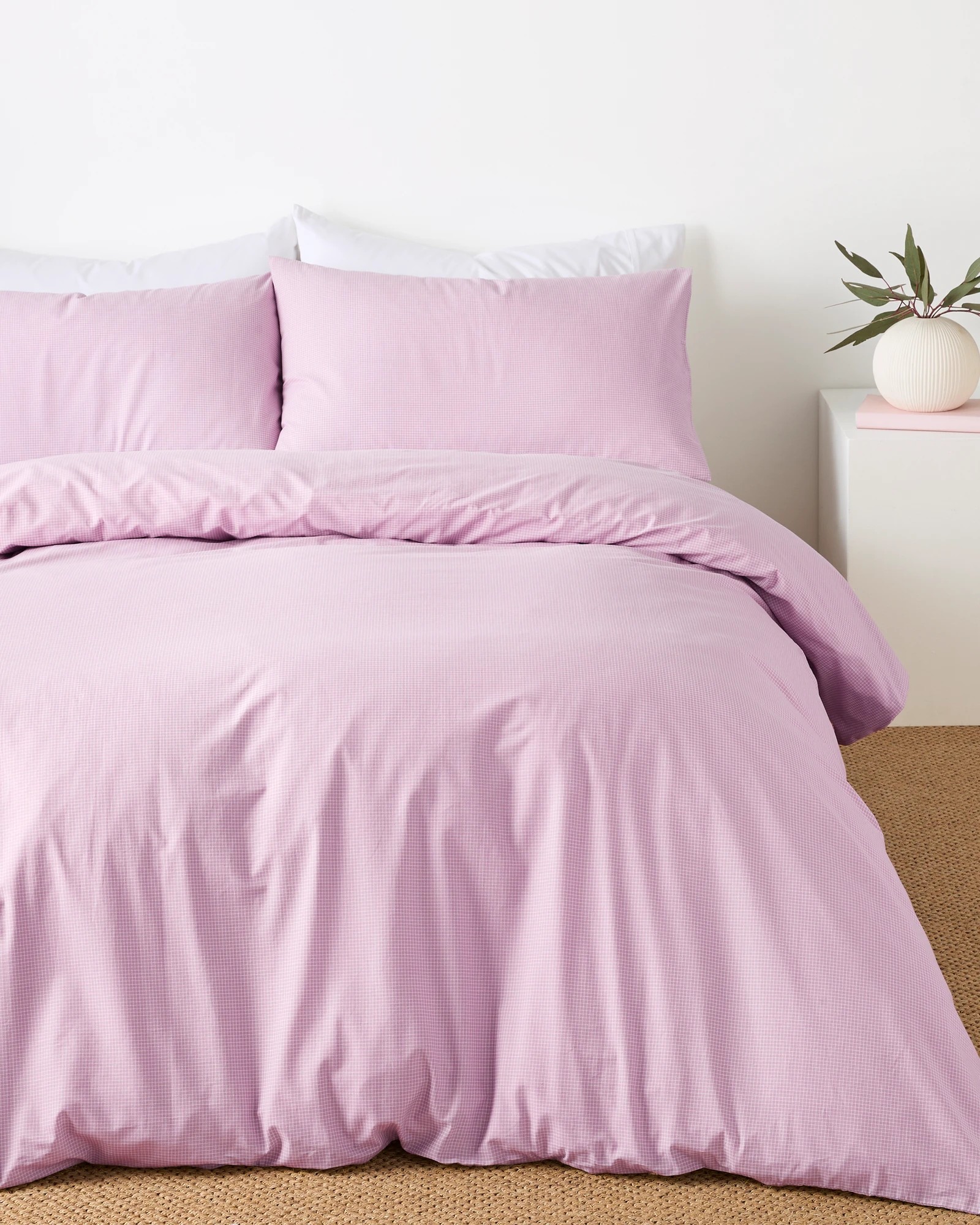 1 Target Harlow Mini Grid Cotton Quilt Cover Set
 - Double Bed
 - Purple, 1 of 3