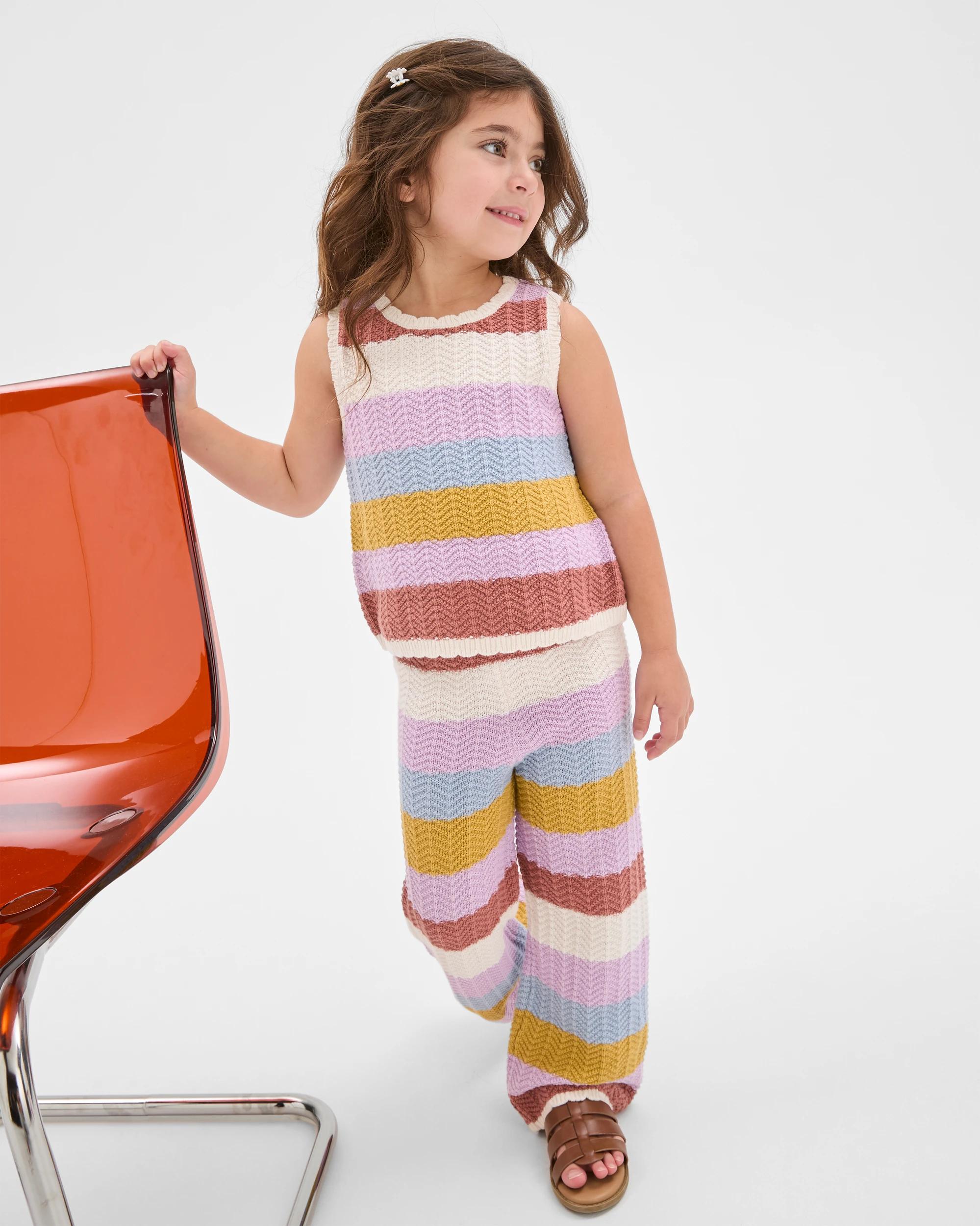 1 Target Kids Australian Cotton Crochet Co-Ord Pants MULTI STRIPE, 1 of 6