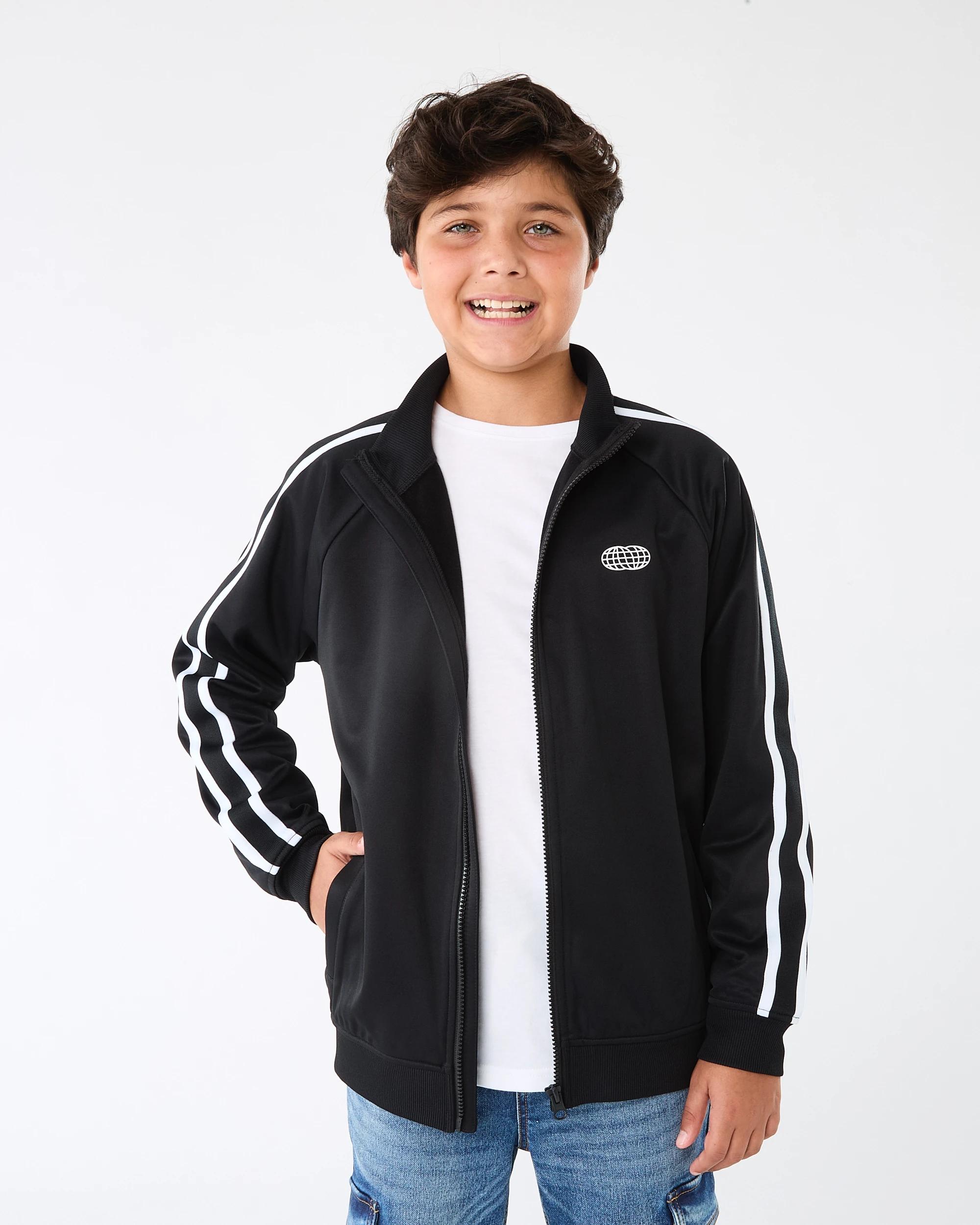 1 Tricot Zip Through Sweatshirt Blk Globe, 1 of 9