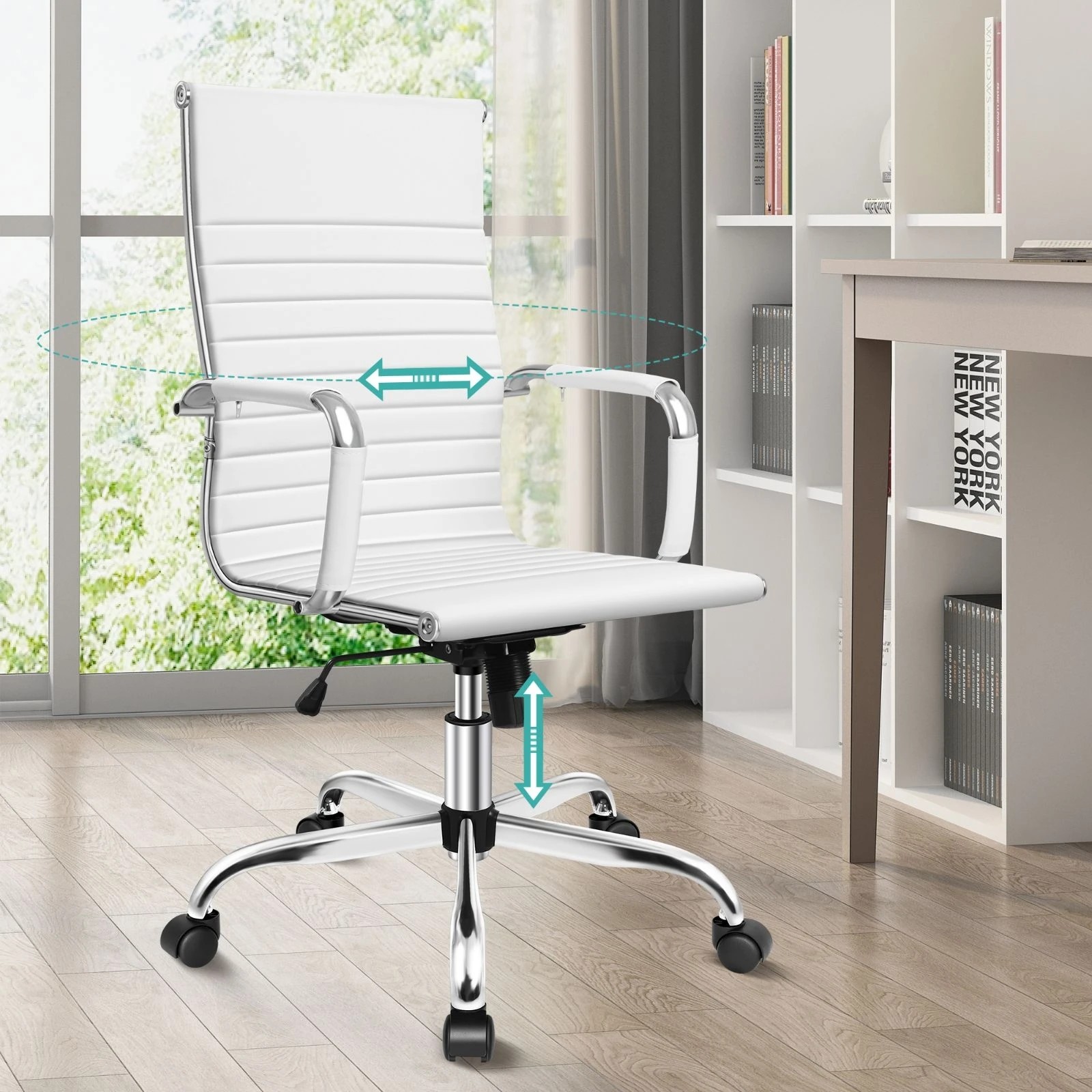 6 Alfordson Office Chair Ergonomic Executive Computer Seat Gaming High Back - White, 6 of 10