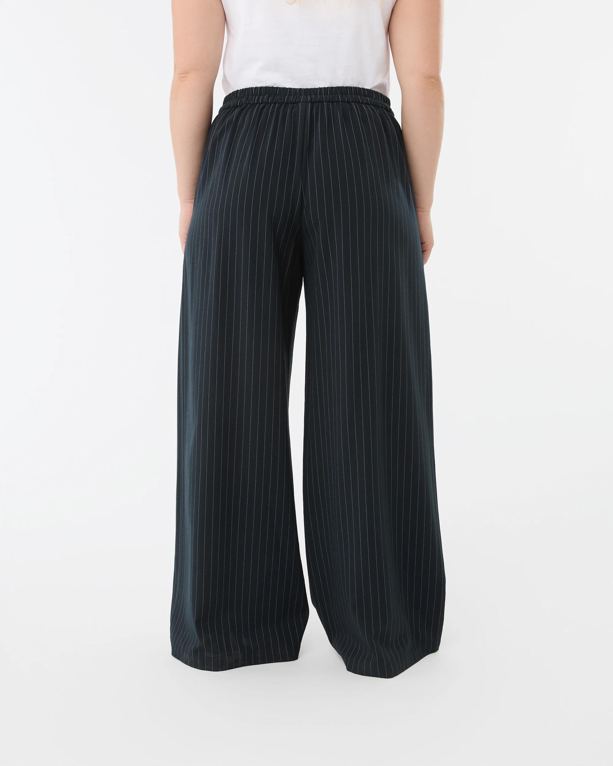 5 Tie Waist Smart Pants Navy Strp, 5 of 5