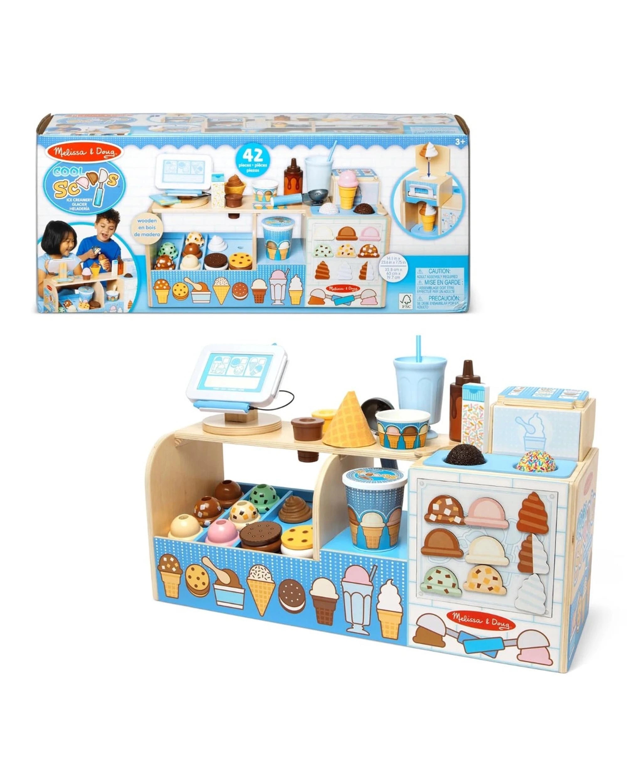 1 Melissa and Doug Cool Scoops Ice Creamery Wooden Play Set, 1 of 7