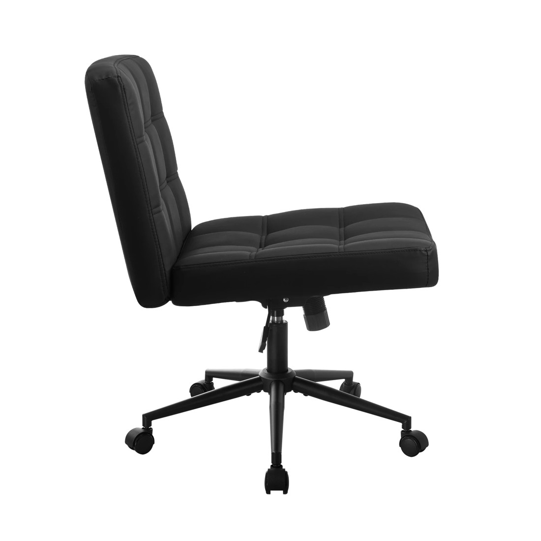 7 Oikiture Armless Office Desk Chair Faux Leather
 - Black, 7 of 9