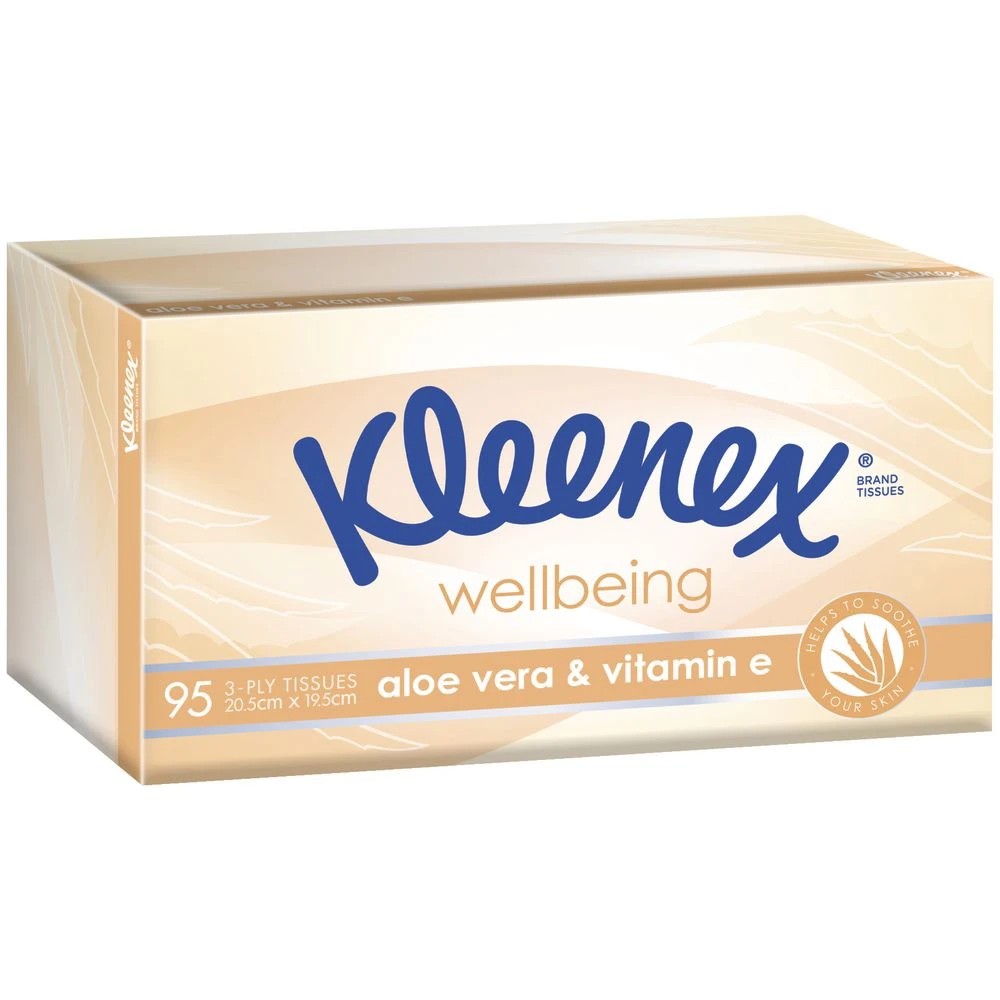2 Kleenex Facial Tissues Aloe Vera 95 Pack, 2 of 3