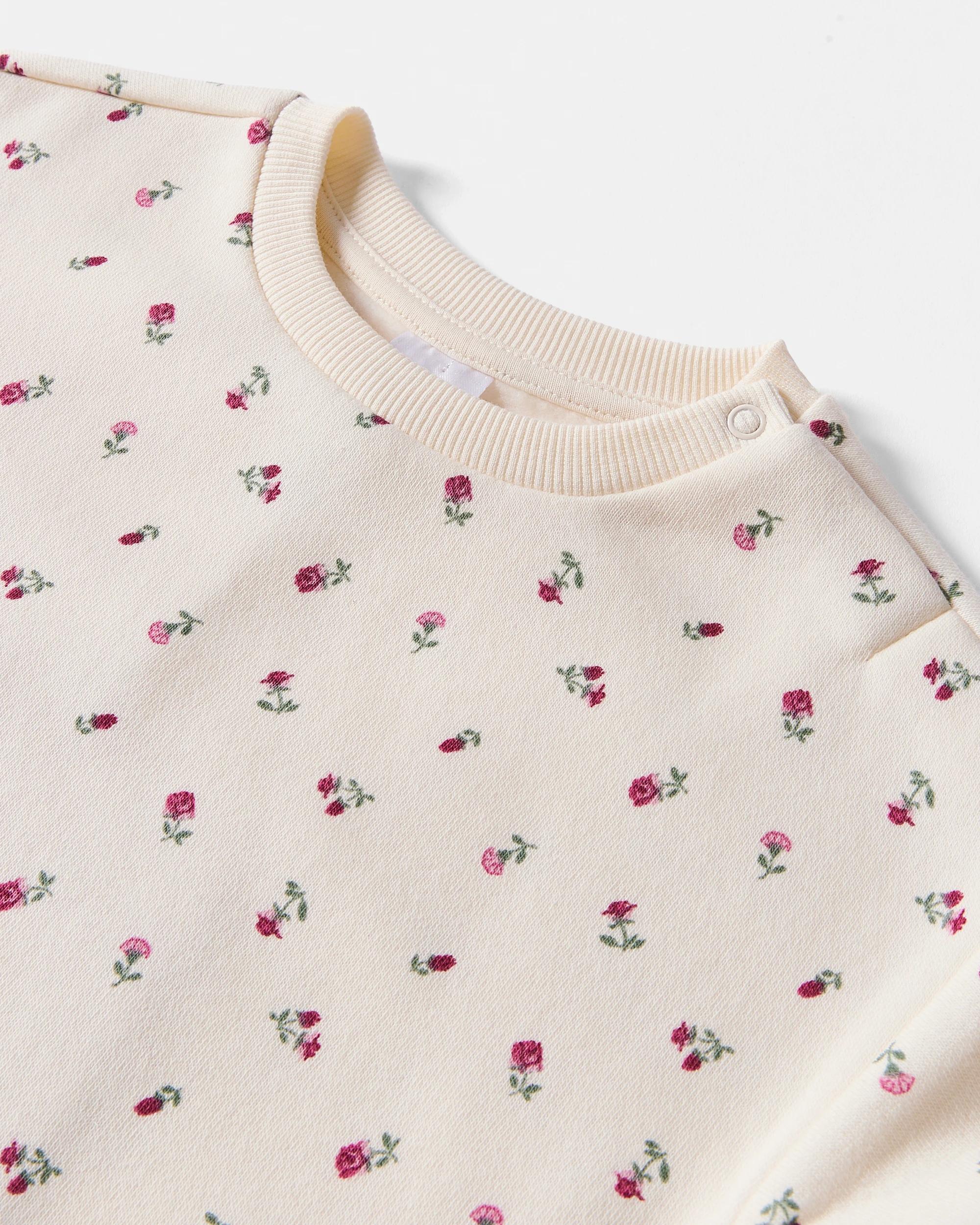 3 Drop Shoulder Sweatshirt Beig Flrl, 3 of 3