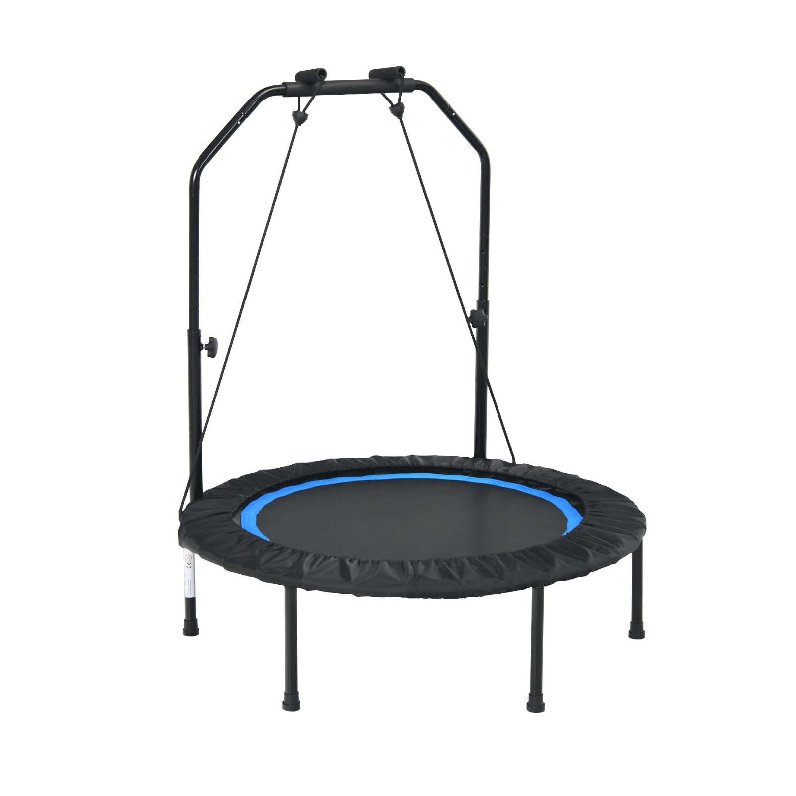 1 Costway Mini Trampoline Fitness Rebounder Handrail Cardio Exercise Trainer - Blue, 1 of 2