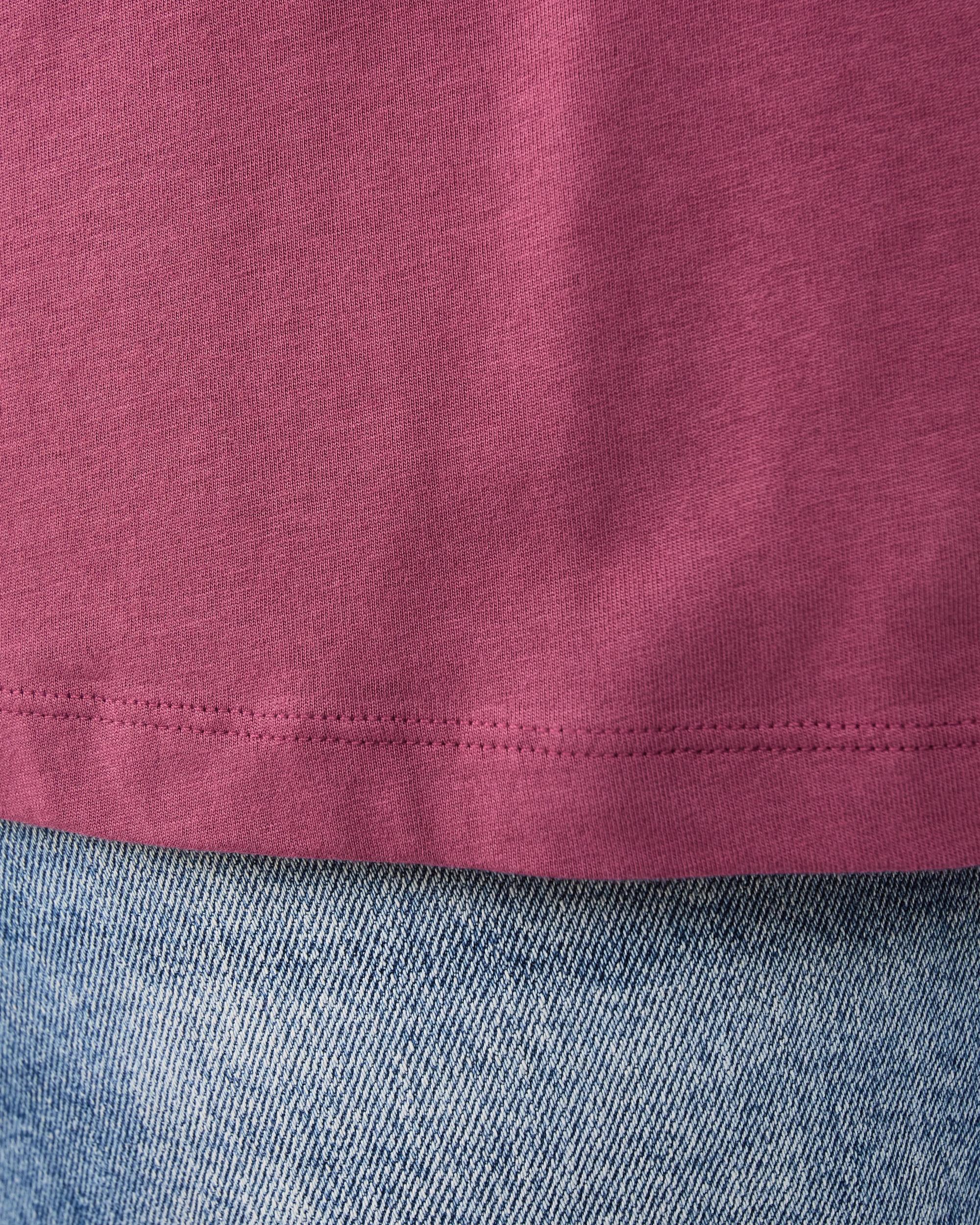 6 Curve Long Sleeve Cotton T-shirt Maroon, 6 of 7