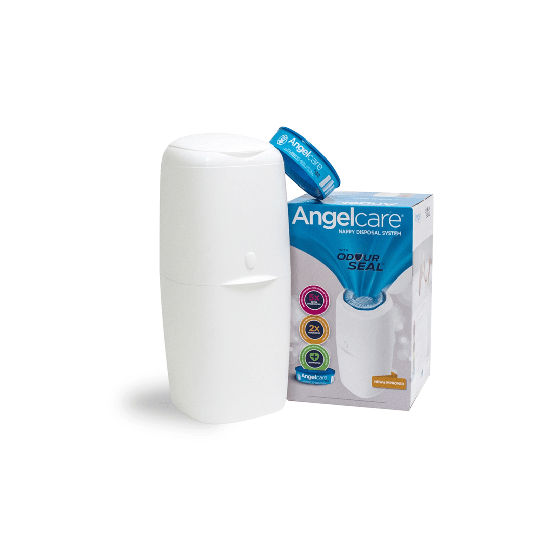 9 Angelcare Odour Seal Nappy Disposal System With 1 Refill Cassette Starter Kit
 - White, 9 of 9