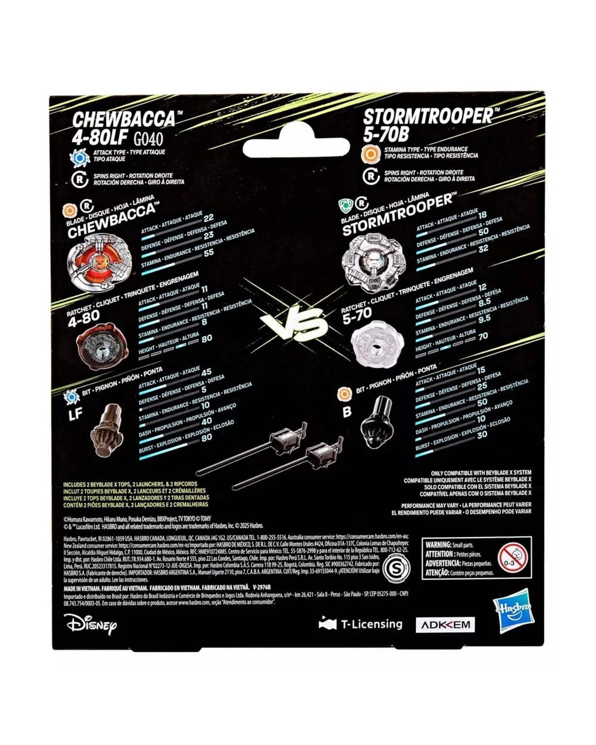 4 Beyblade X Star Wars Chewbacca 4-80LF Vs Stormtrooper 5-70B Multipack Set, 4 of 5