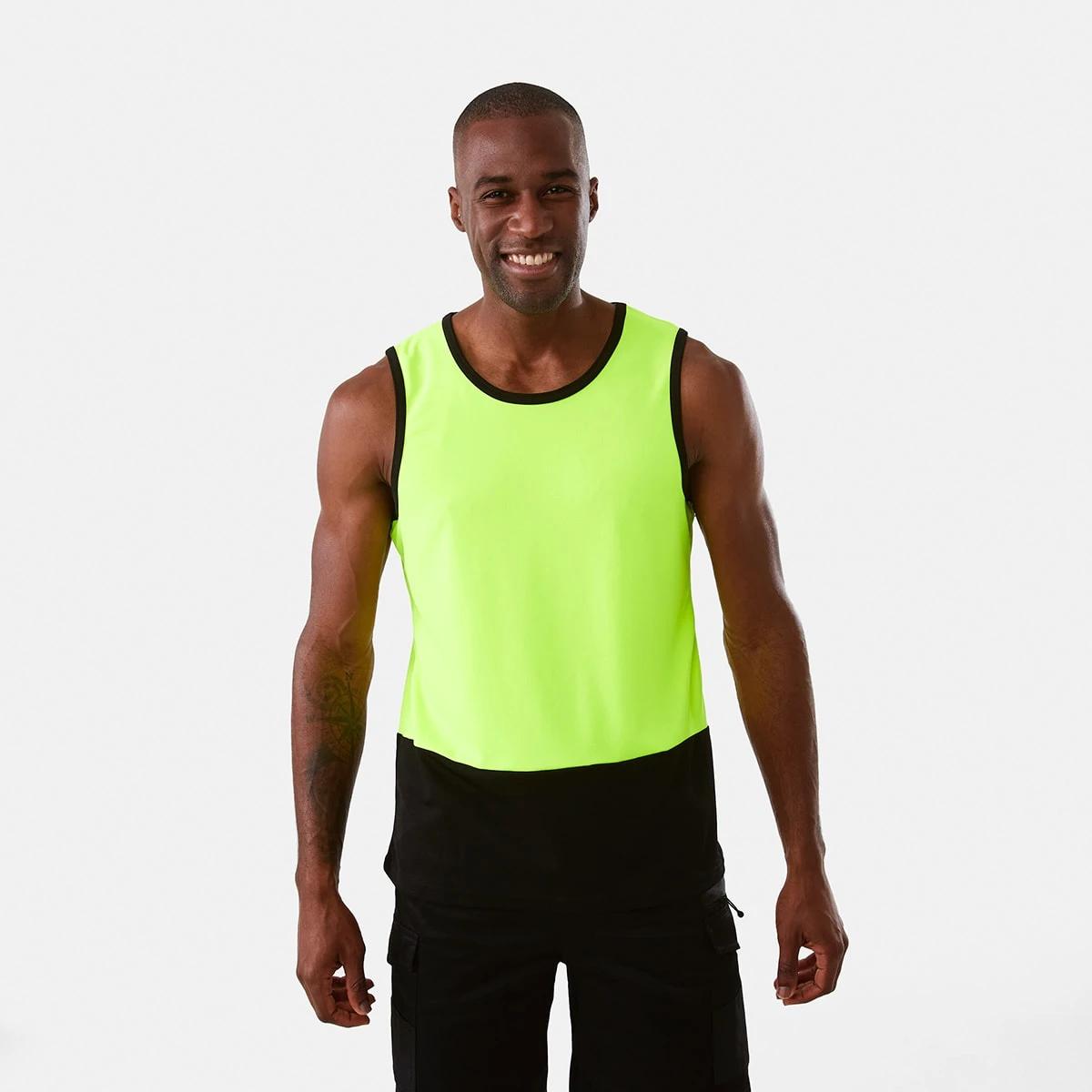 1 Workwear Fluorescent Industrial Singlet Yellow, 1 of 7