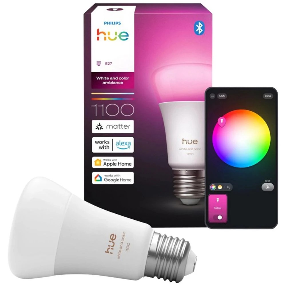 4 Philips Hue Pro White and Colour Smart Bulb 11W A60 E27, 4 of 4