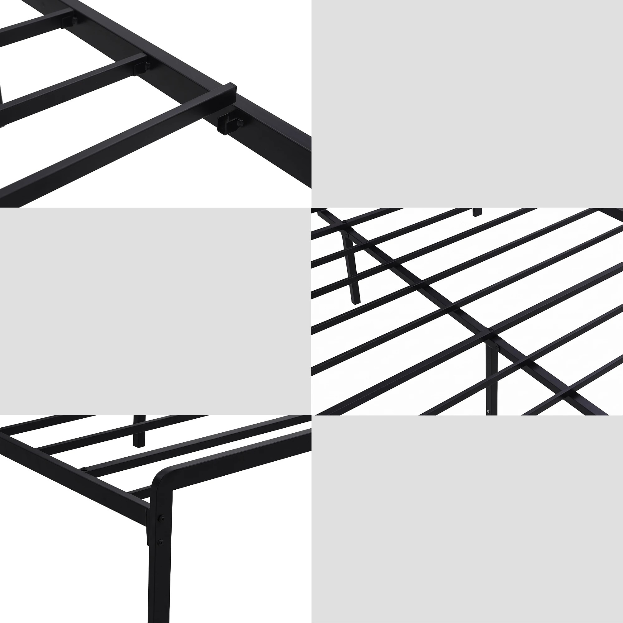 5 Artiss Bed Frame Queen Size LED Metal Bed Base with Charging Station LAN - Black, 5 of 8