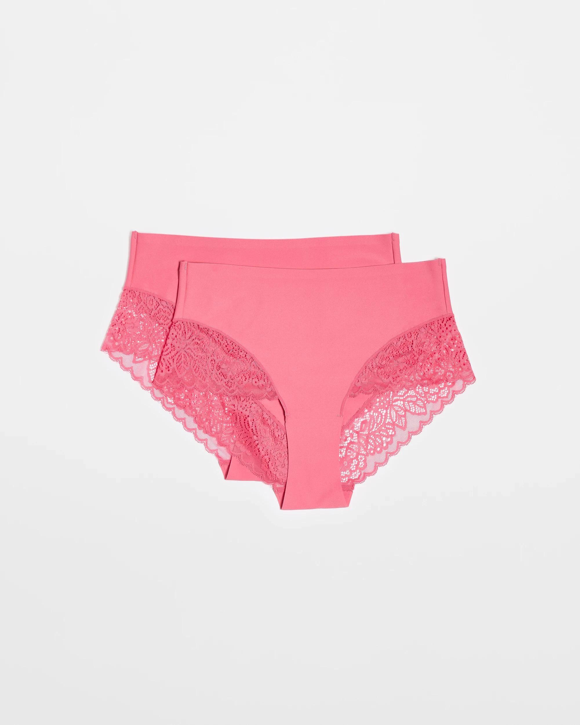 1 Target Womens Luna Smooth Touch Lace Bonded Waist Midi Briefs 2 Pack FRUIT DOVE, 1 of 4