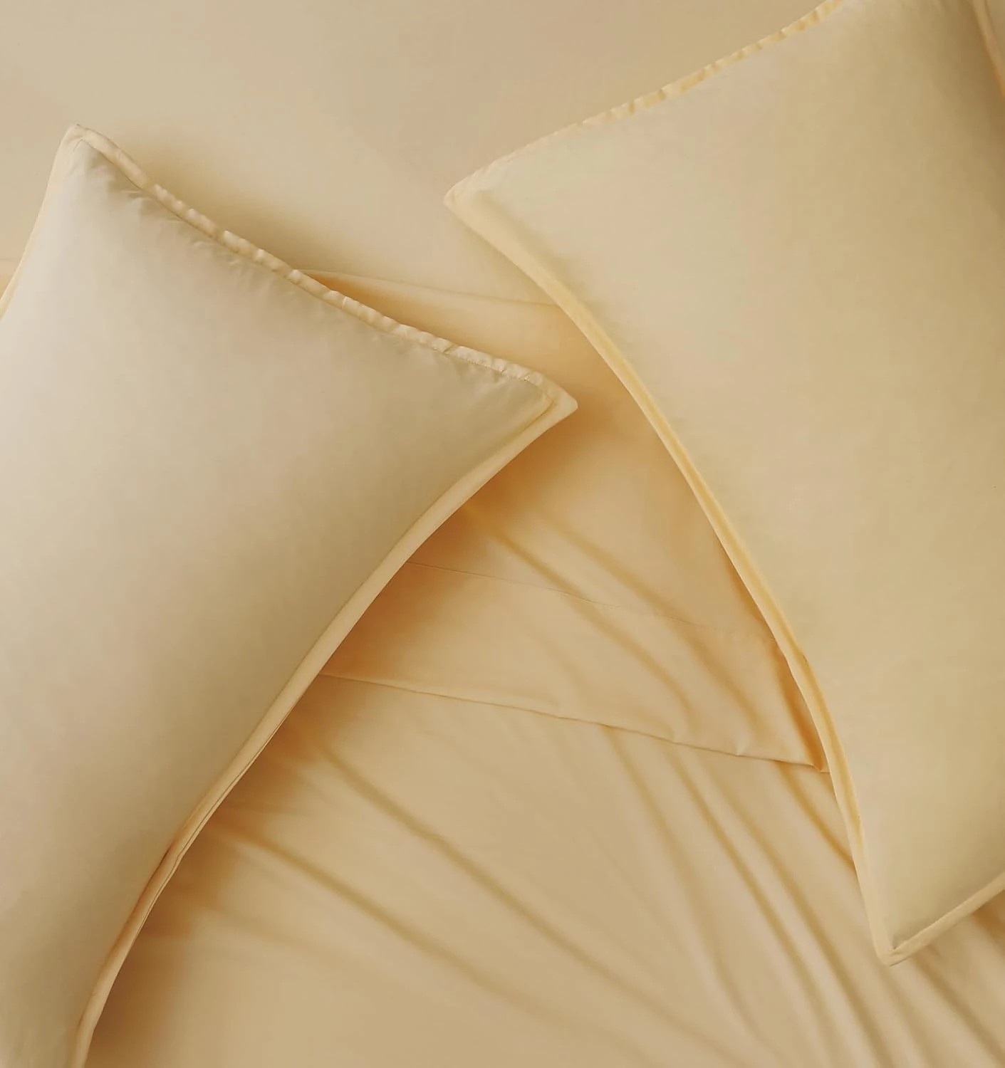 5 CleverPolly 100% Vintage Washed Microfibre Sheet Set - Butter - Super King Bed, 5 of 6