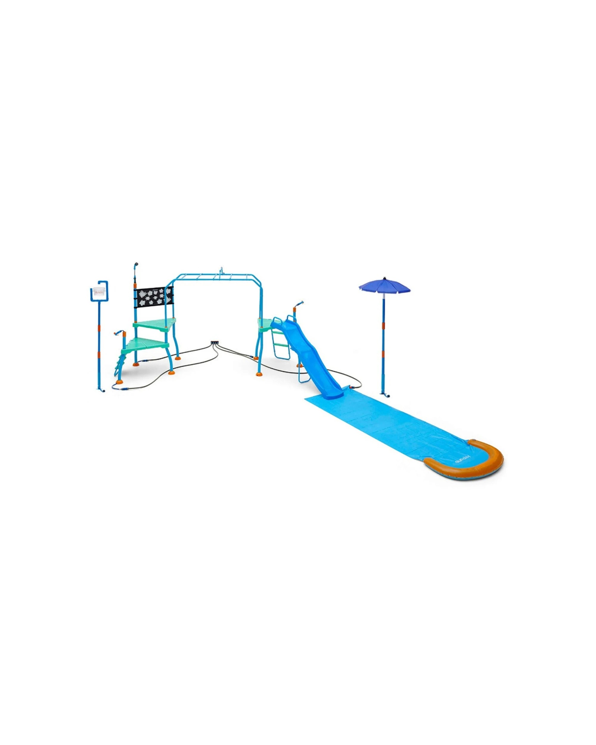 3 Plum Play Kids Outdoor Water Blaster Course Climbing Frame With 6 Foot Slide Sprinklers - Blue, 3 of 8