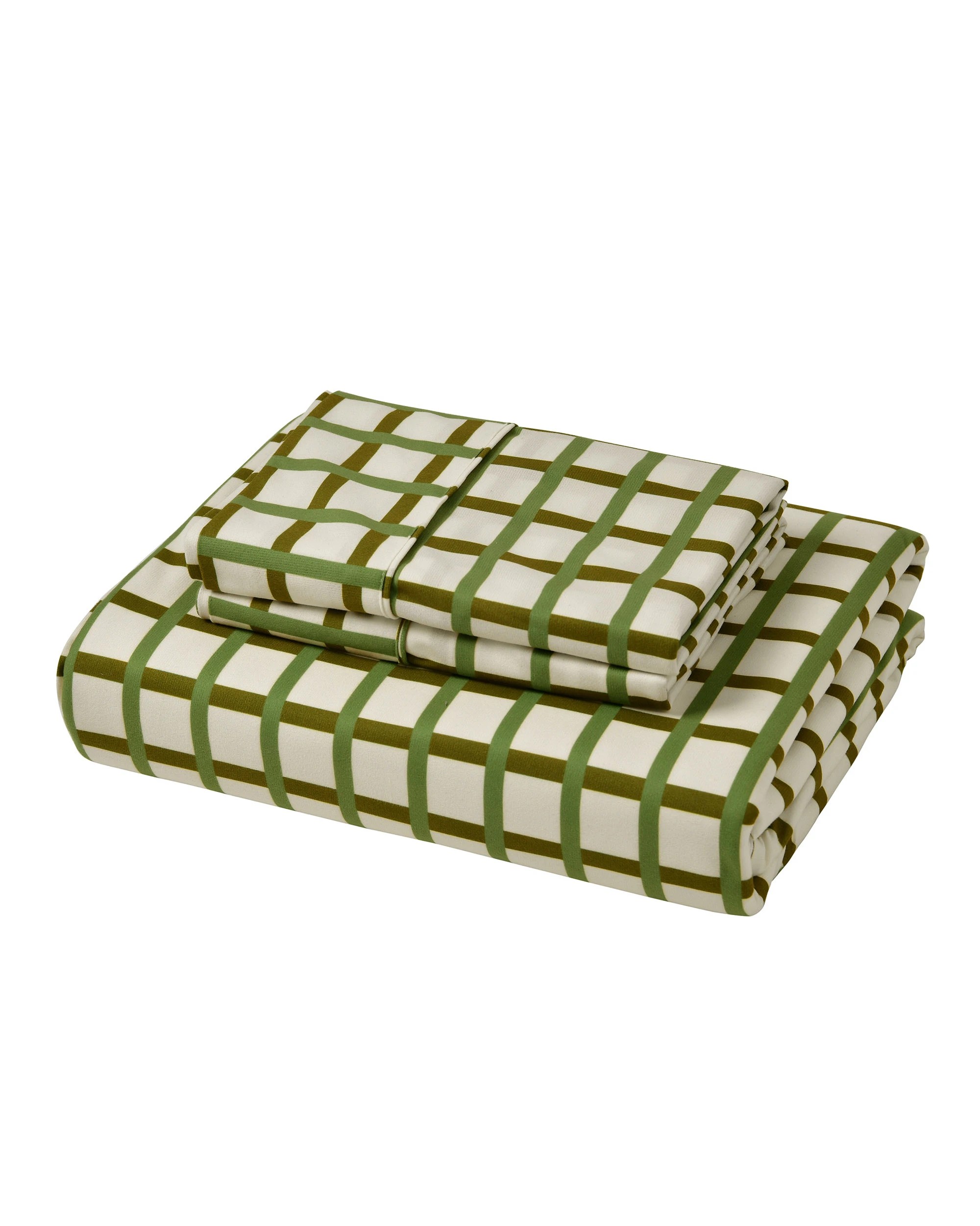 2 Dreamaker Micro Flannel Grid Combo Fitted Sheet Set - King Single Bed - Olive, 2 of 6